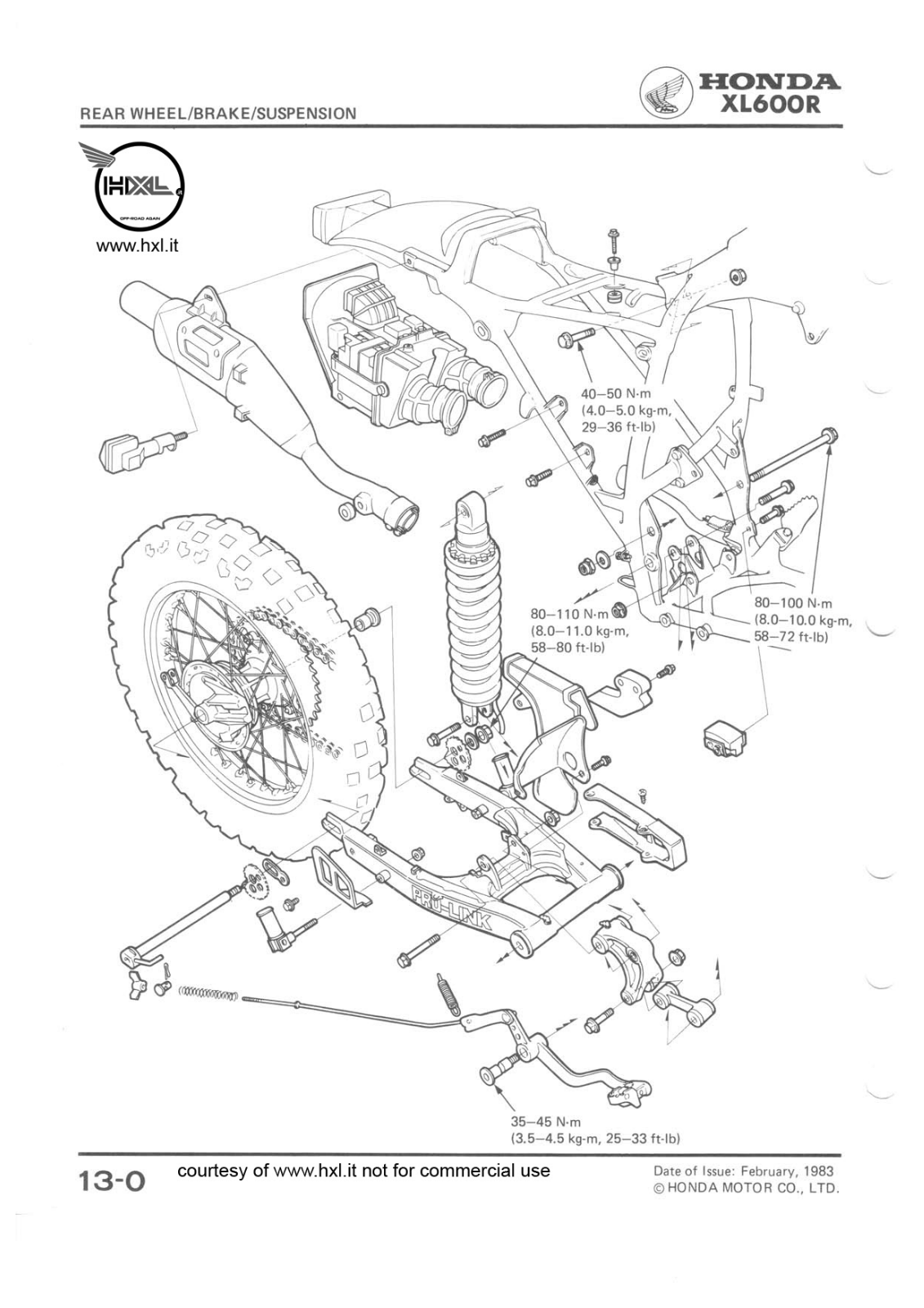 Honda XL600R Service Manual part 13