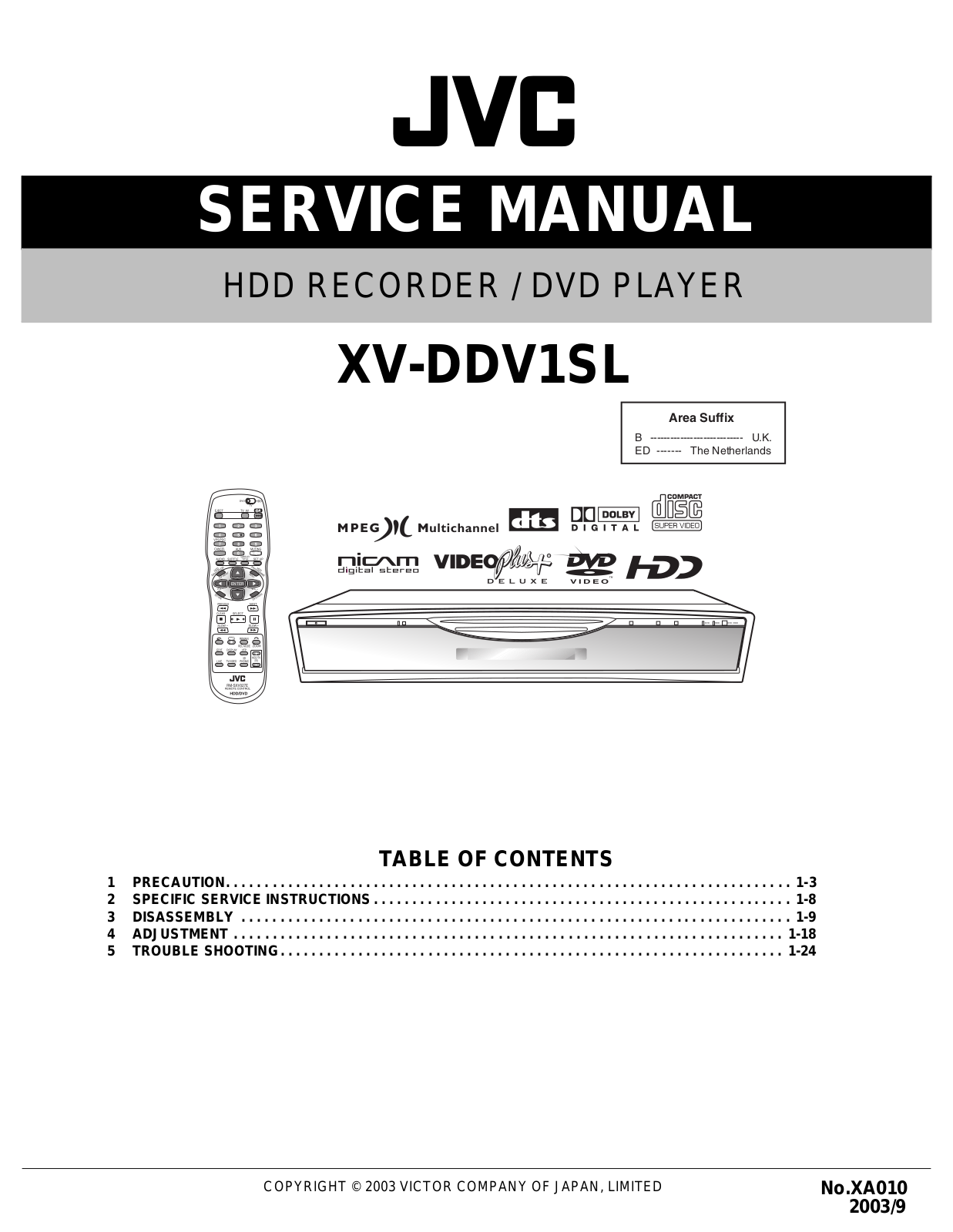 Jvc XV-DDV1-SL Service Manual