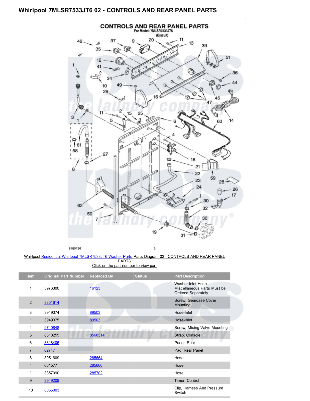 Whirlpool 7MLSR7533JT6 Parts Diagram