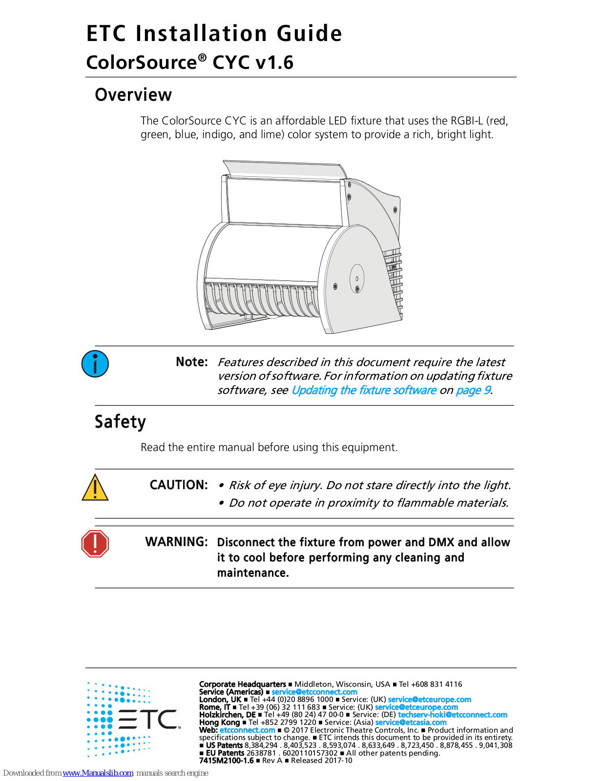 ETC ColorSource CYC Installation Manual