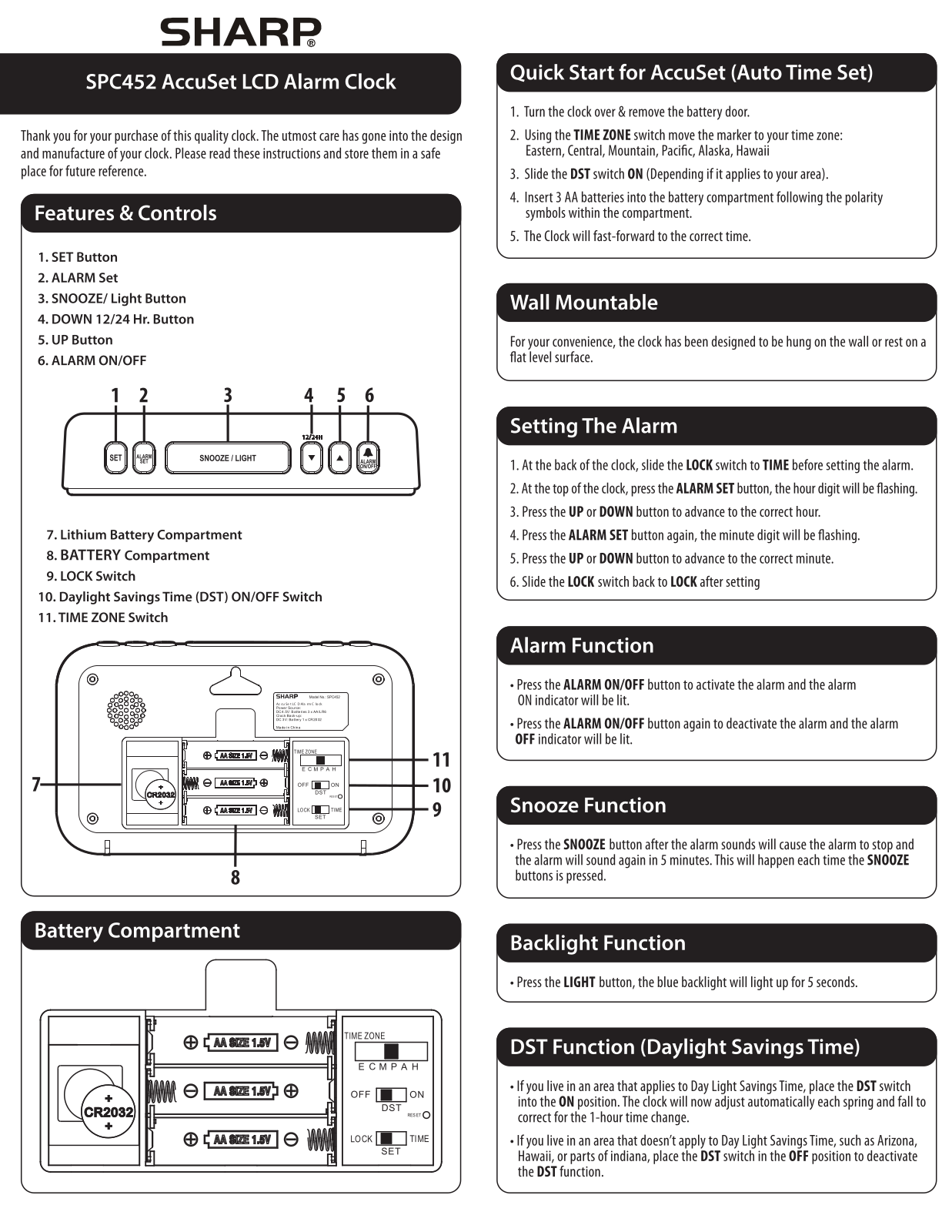 Sharp SPC452 User Manual