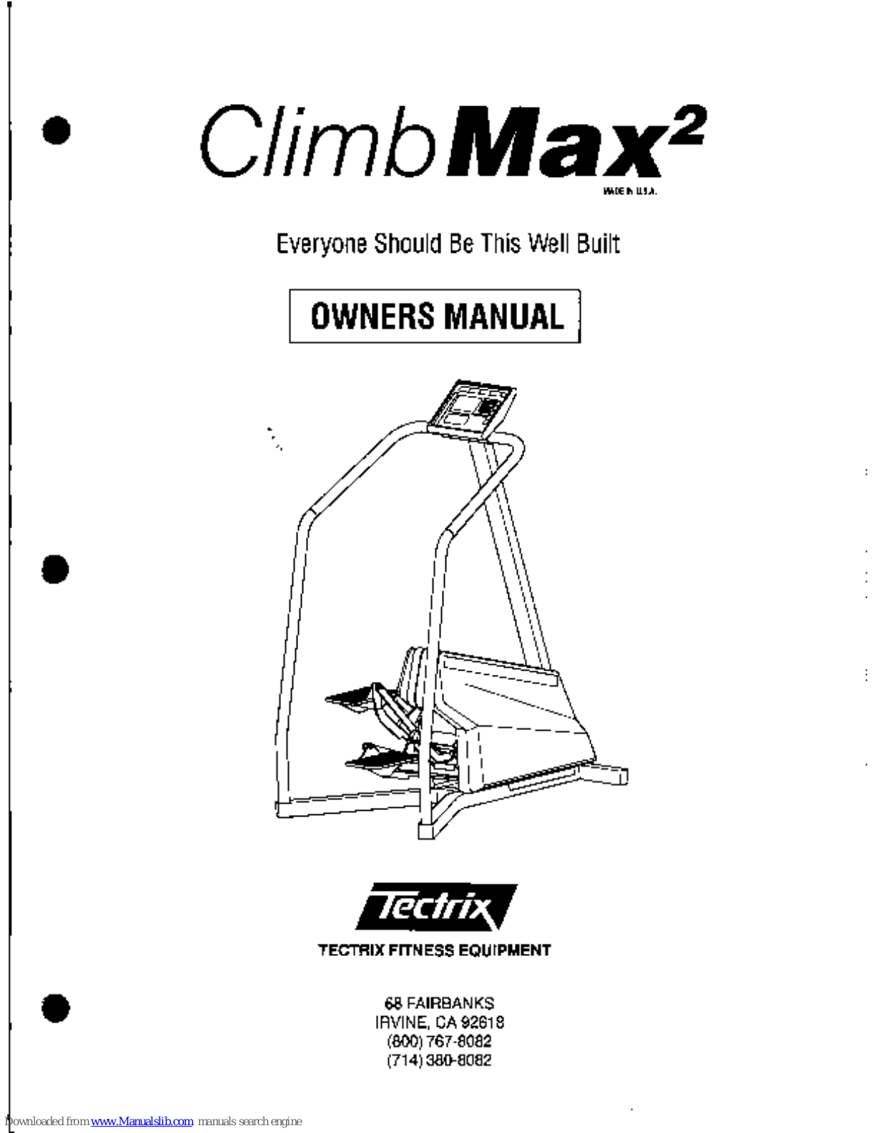 Tectrix ClimbMax2 Owner's Manual - ManualMachine.com