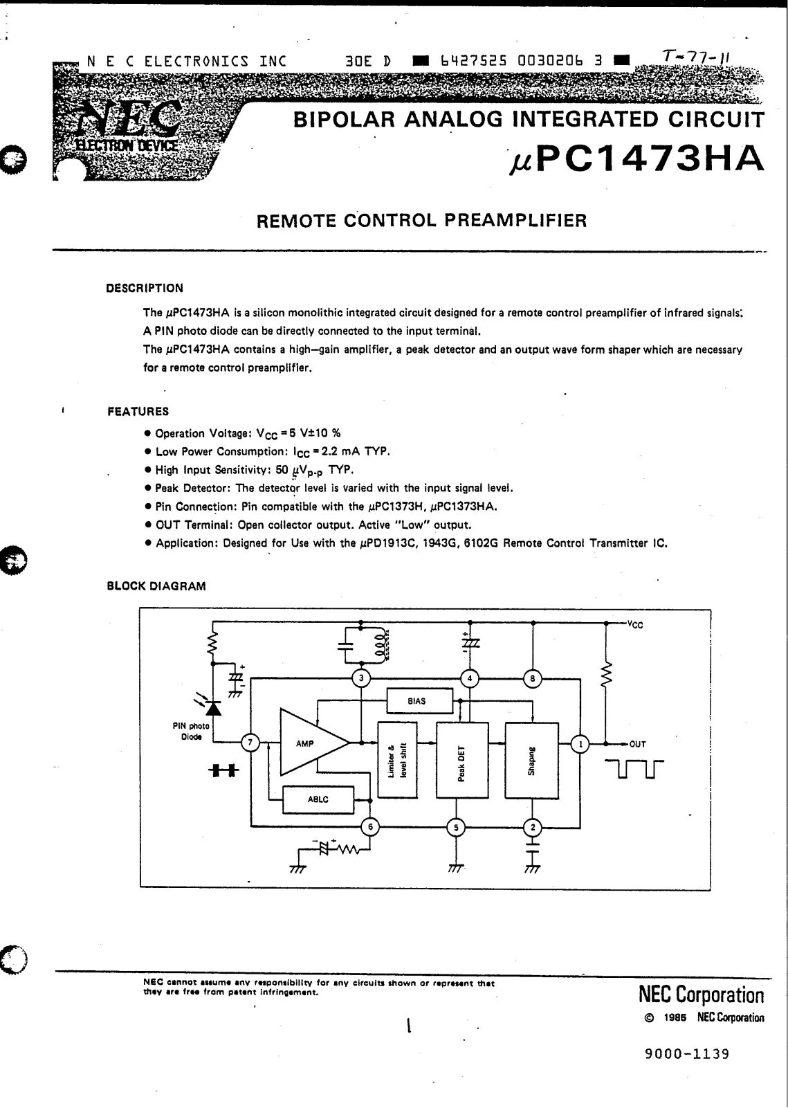 Datasheet UPC1473HA Specification - ManualMachine.com