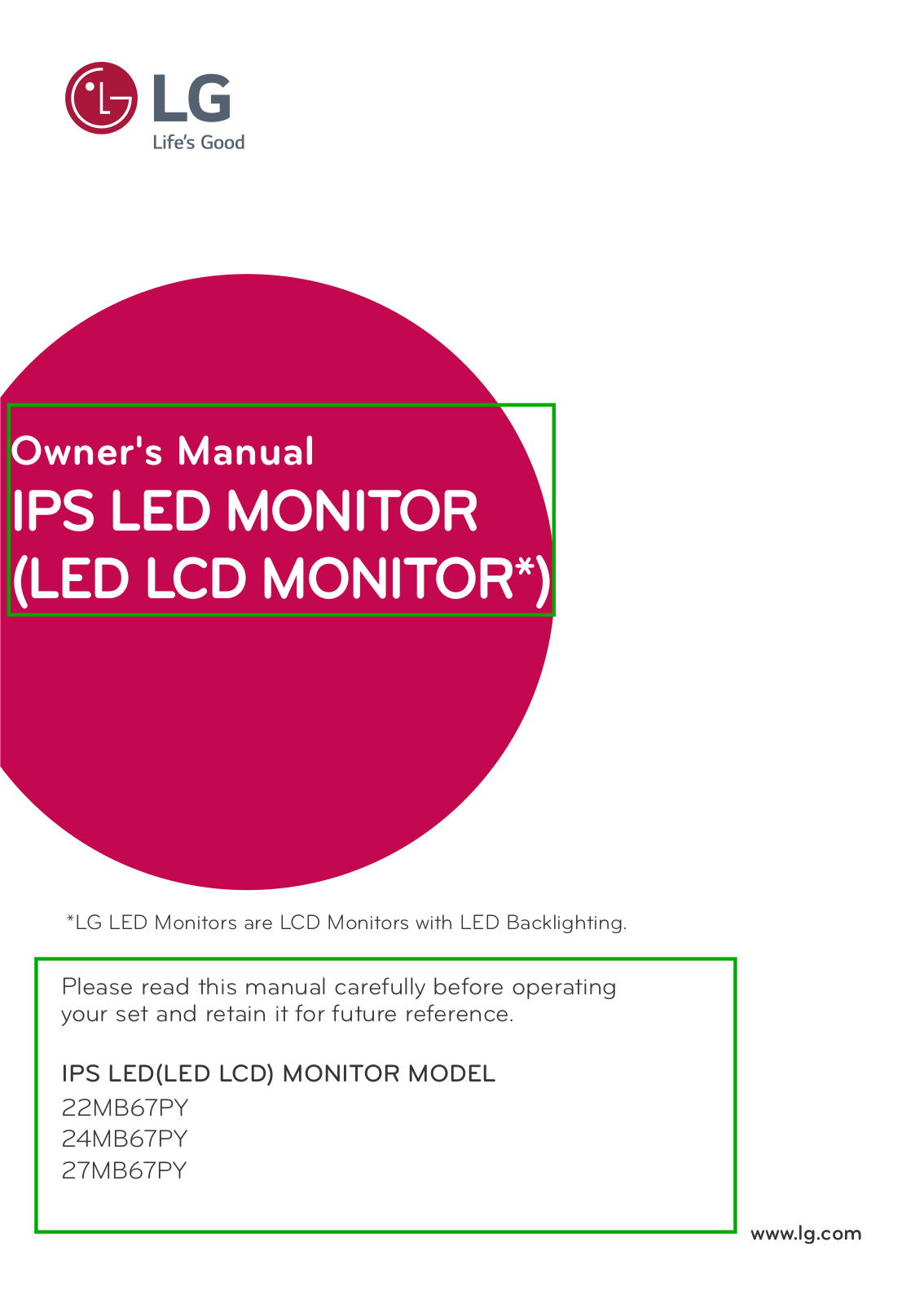 LG 24MB67PY-B User guide