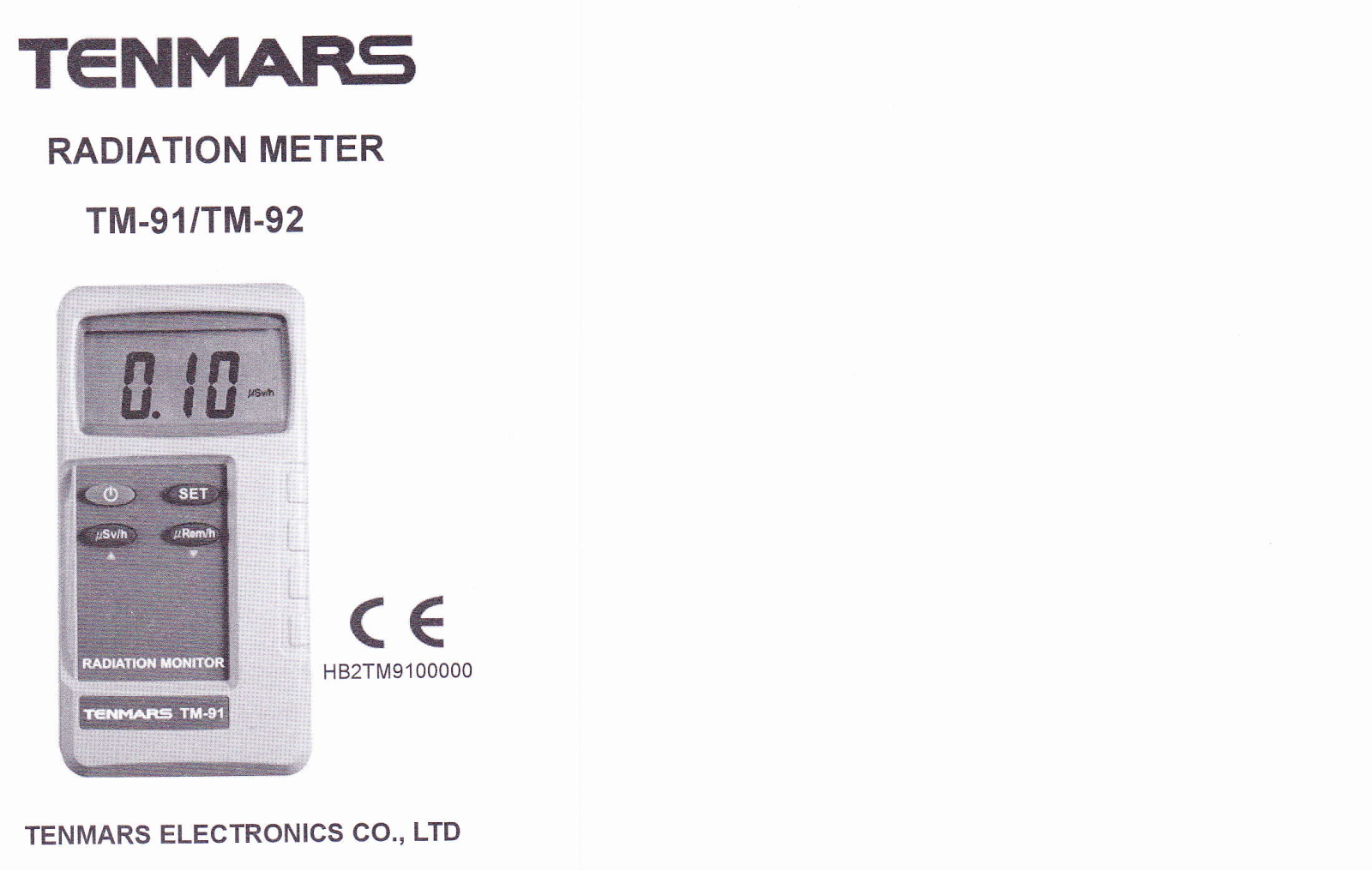 Tenmars TM-91, TM-92 User Manual - ManualMachine.com
