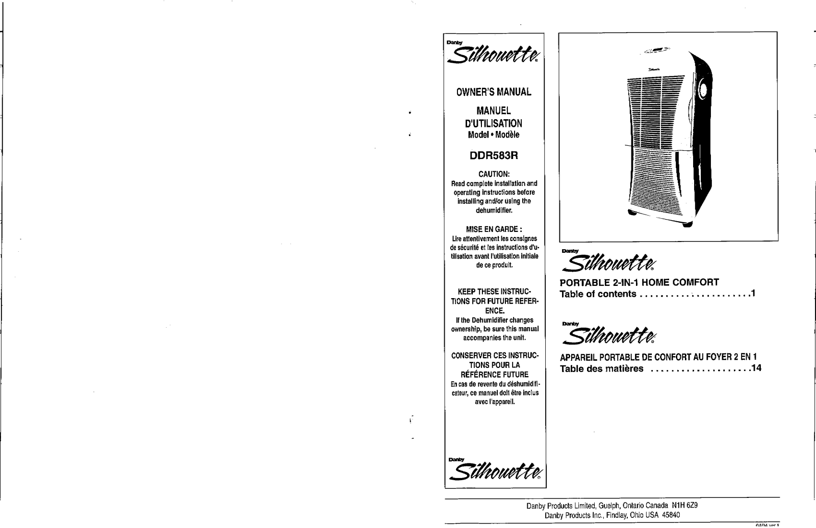 Danby DDR583R User Manual