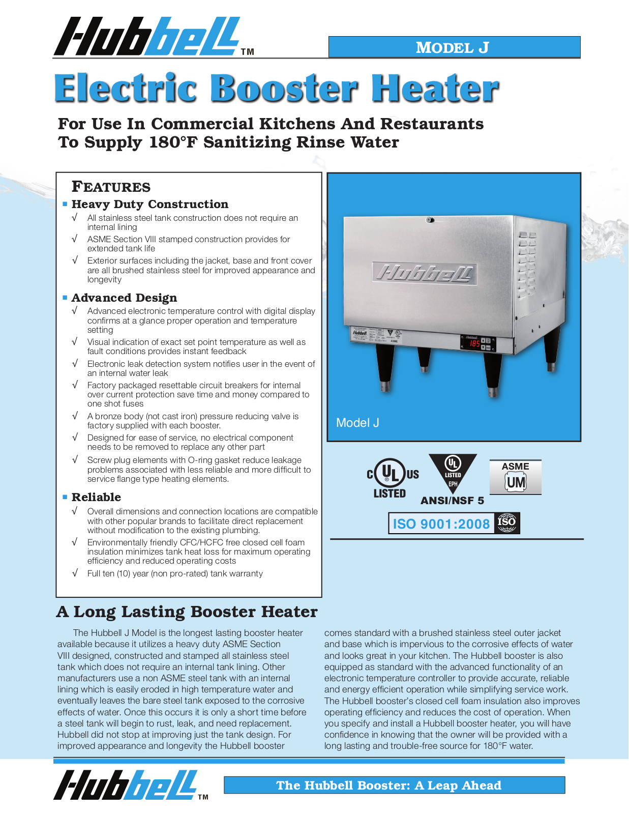 Hubbell Electric Heater J16 User Manual