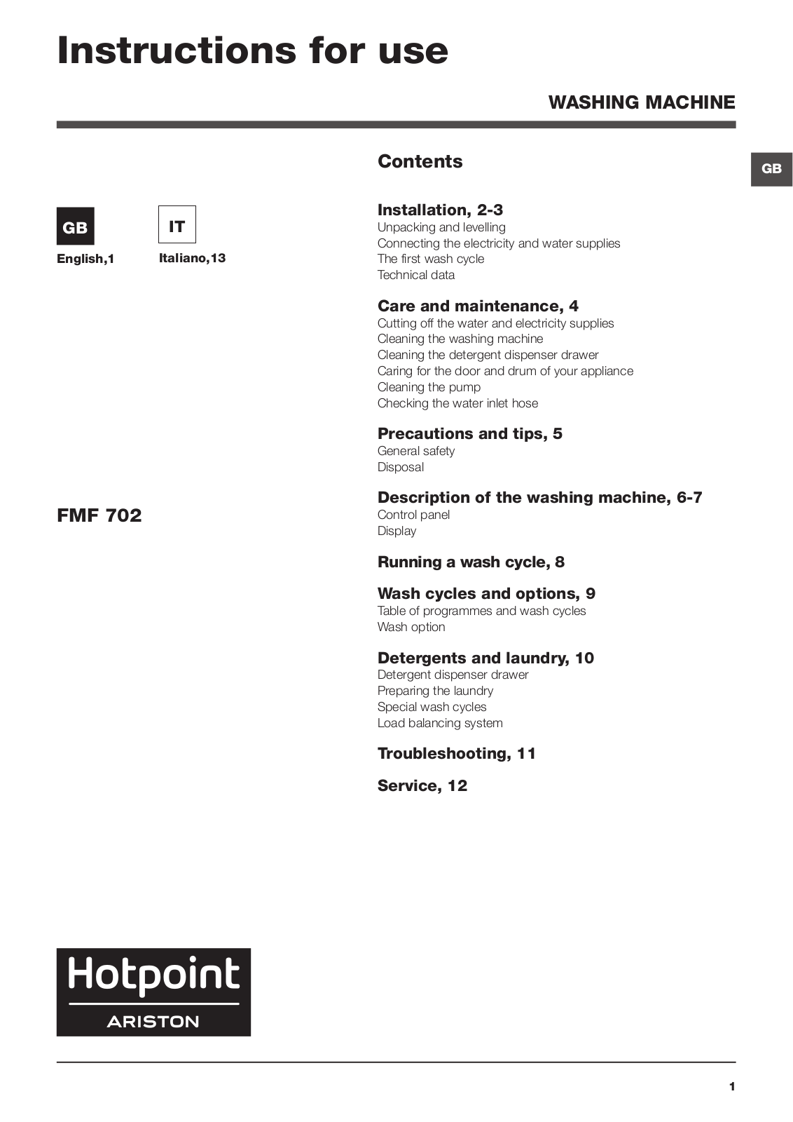Hotpoint FMSF 702B EU.L User Manual - ManualMachine.com