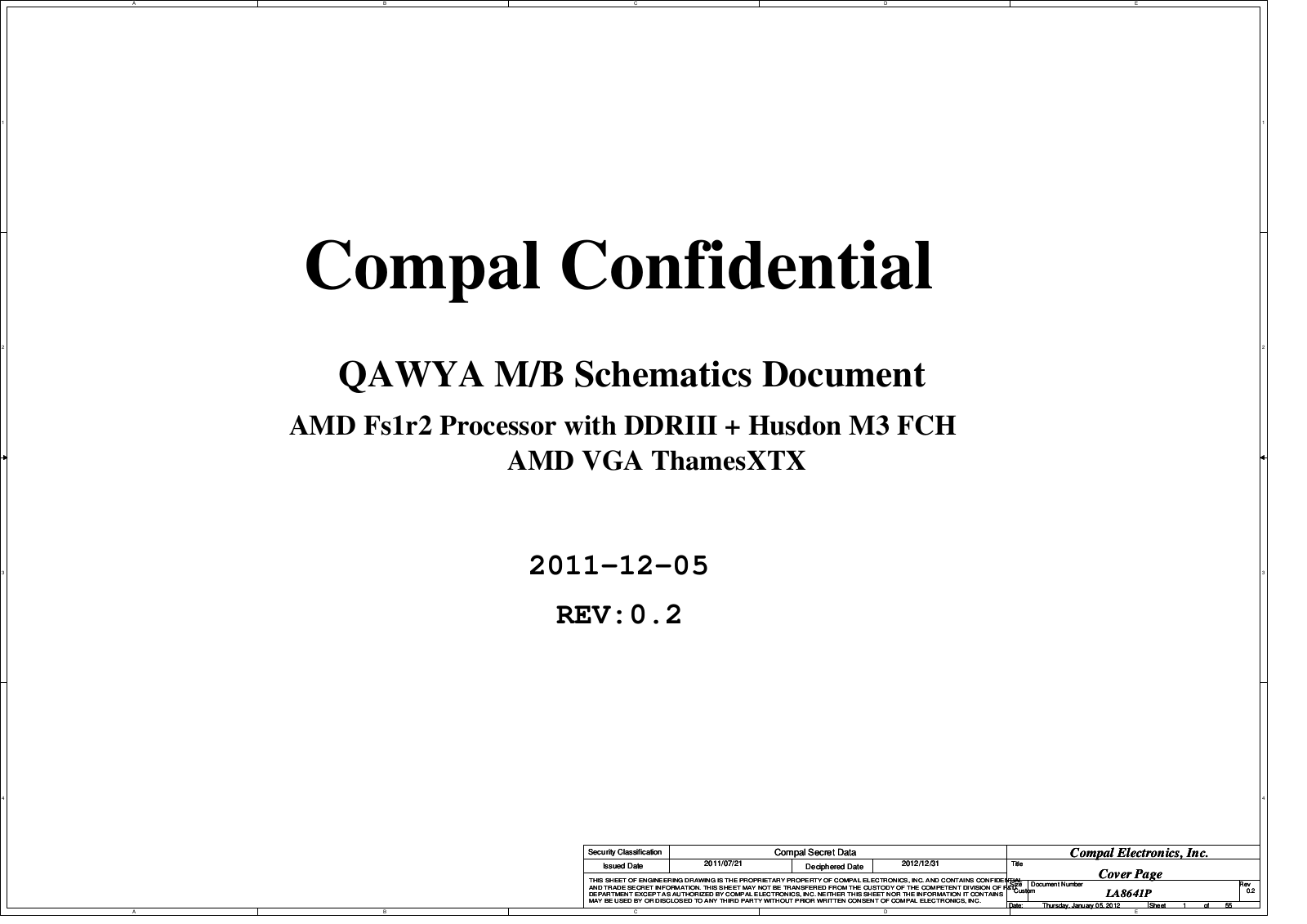 Compal LA-8641P QAWYA, IdeaPad Y485 Schematic