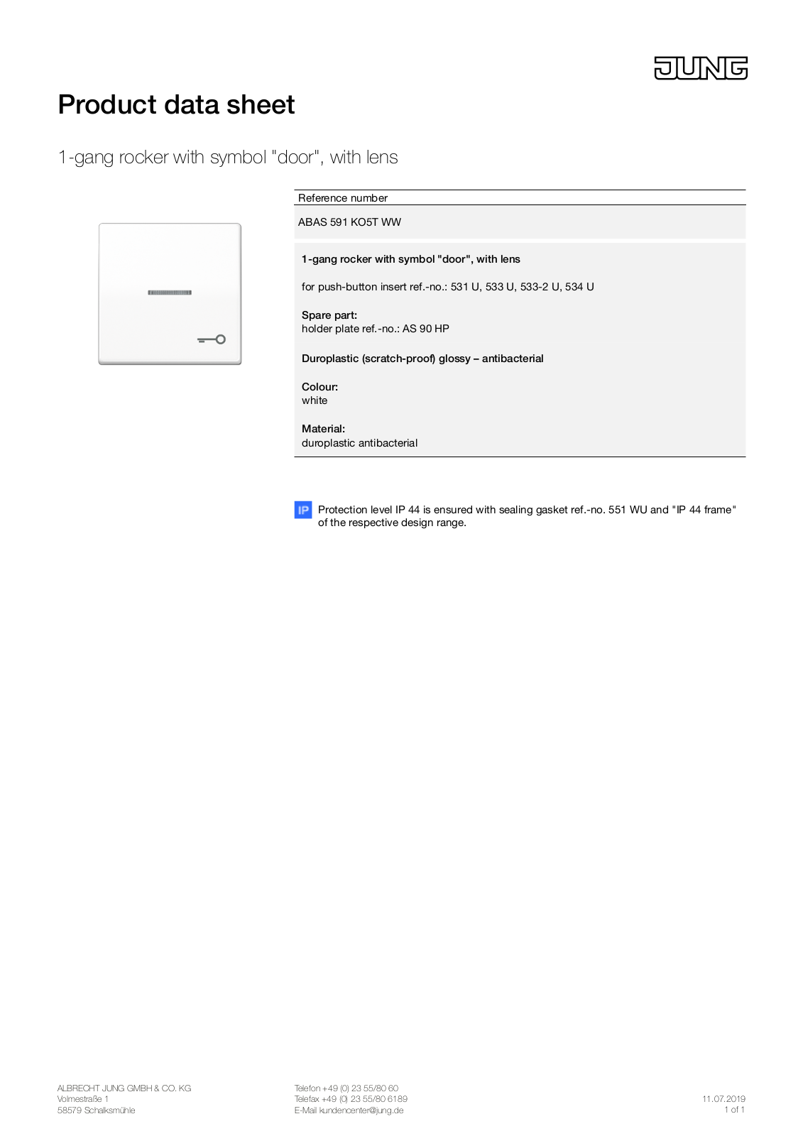 Jung ABAS 591 KO5T WW User Manual