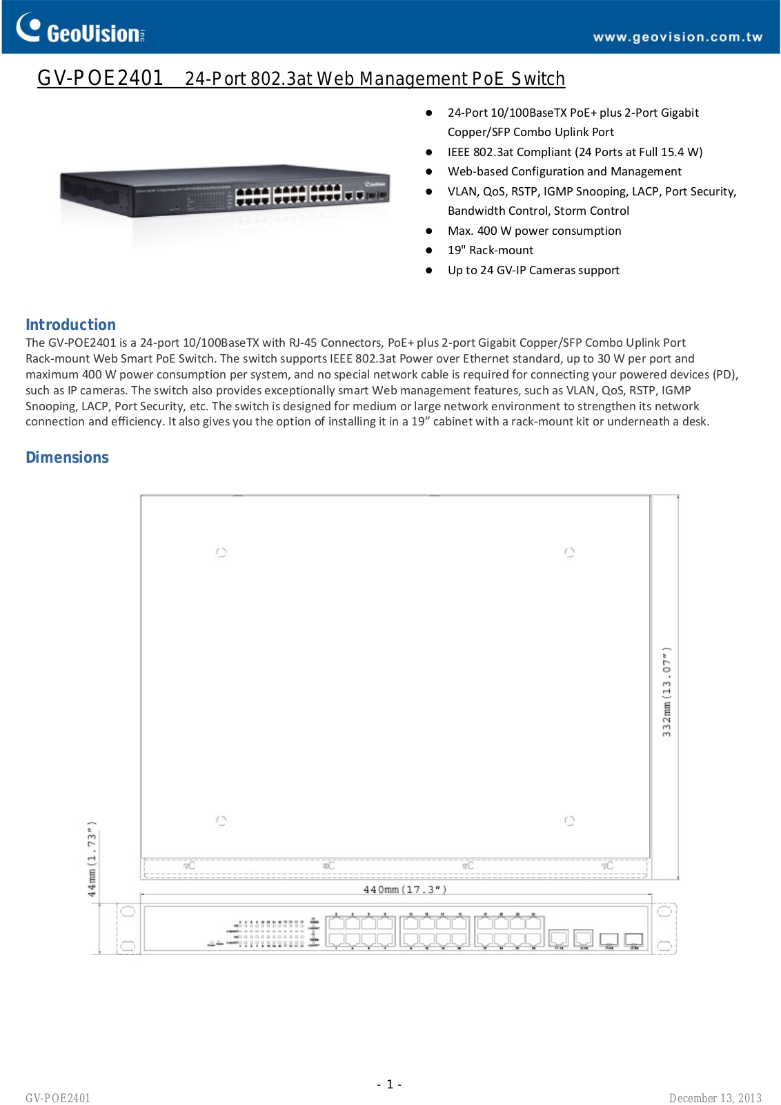 GeoVision POE2401 User Manual