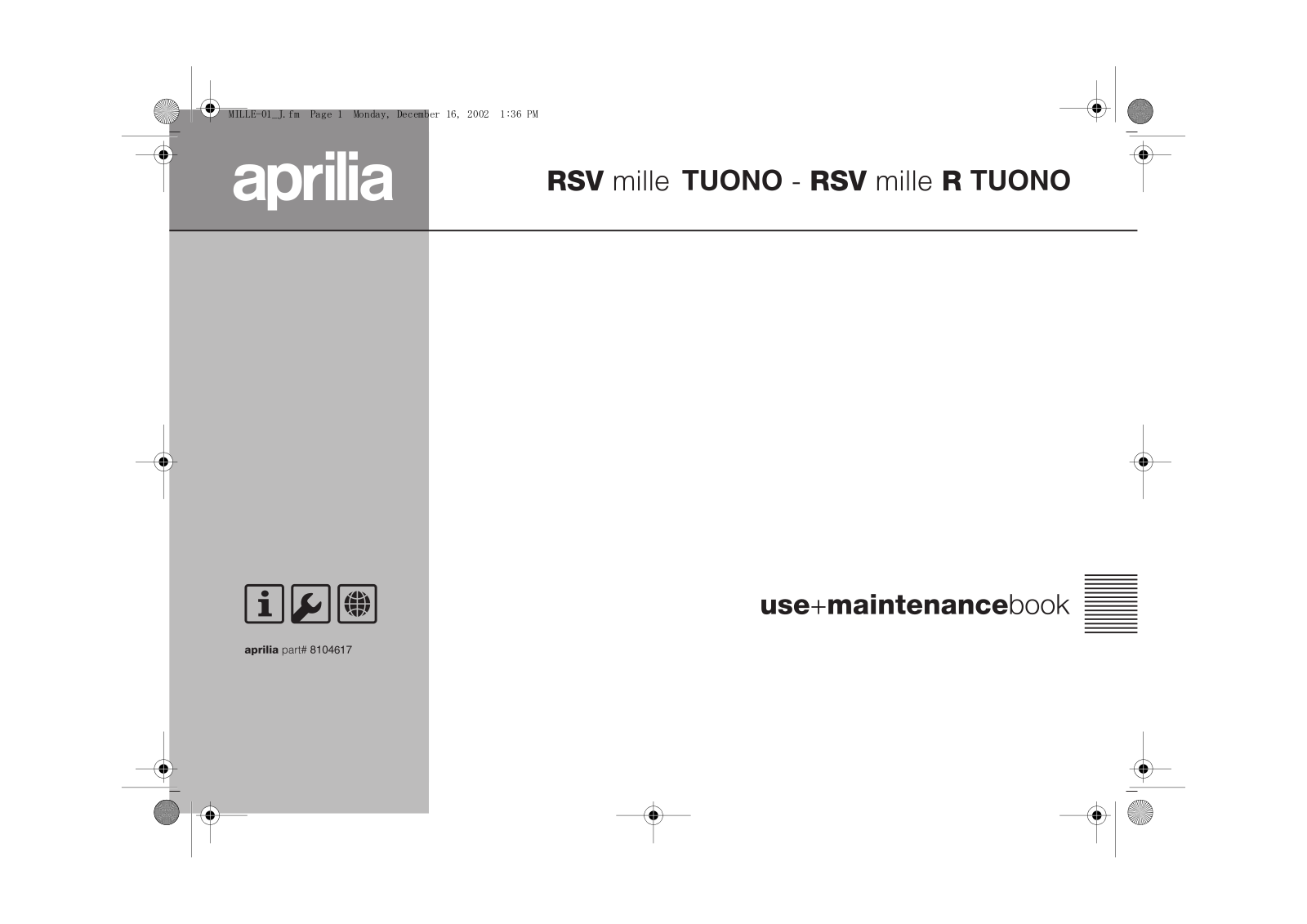 Aprilia SONIC 50 User Manual