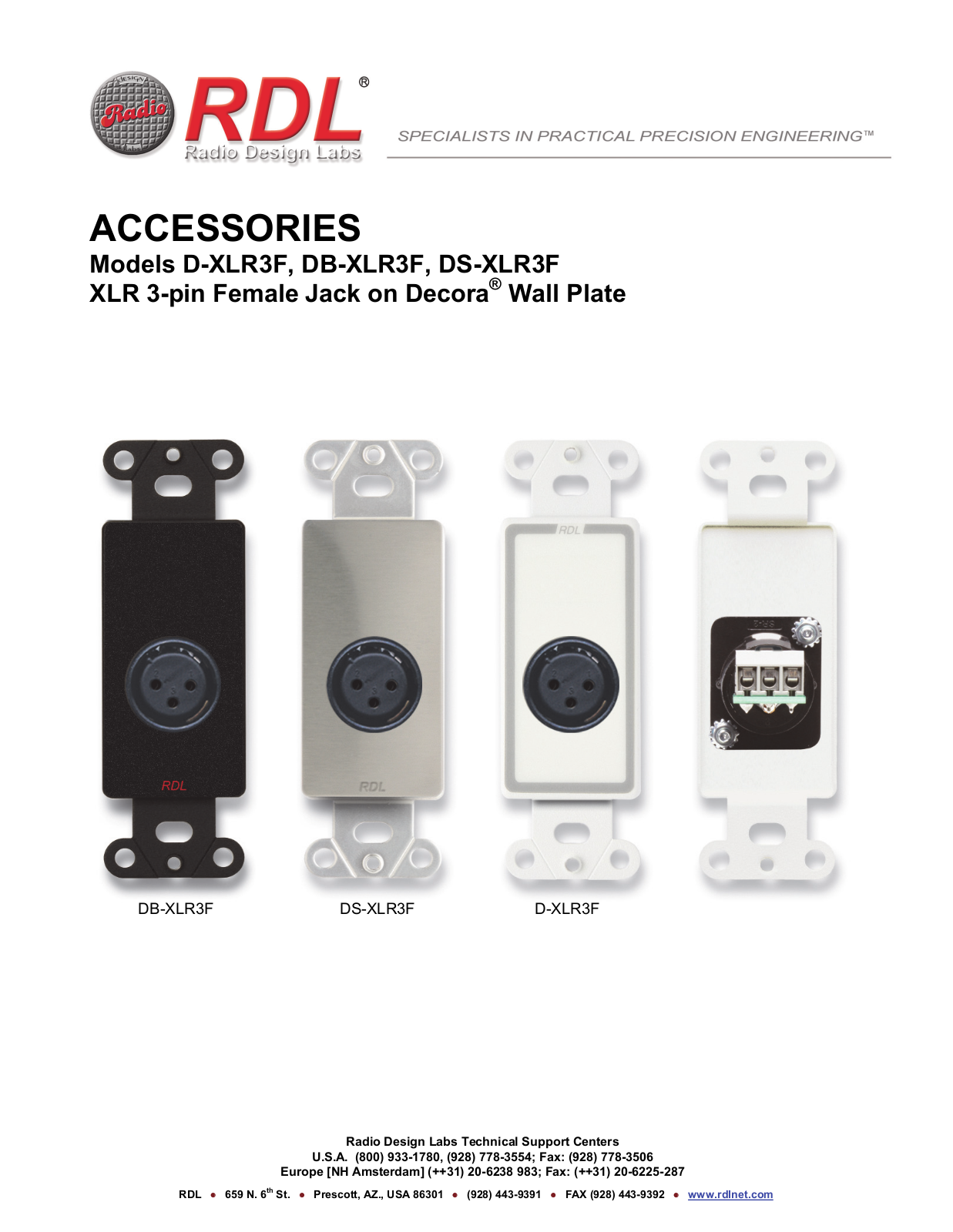 RDL DS-XLR3F Datasheet