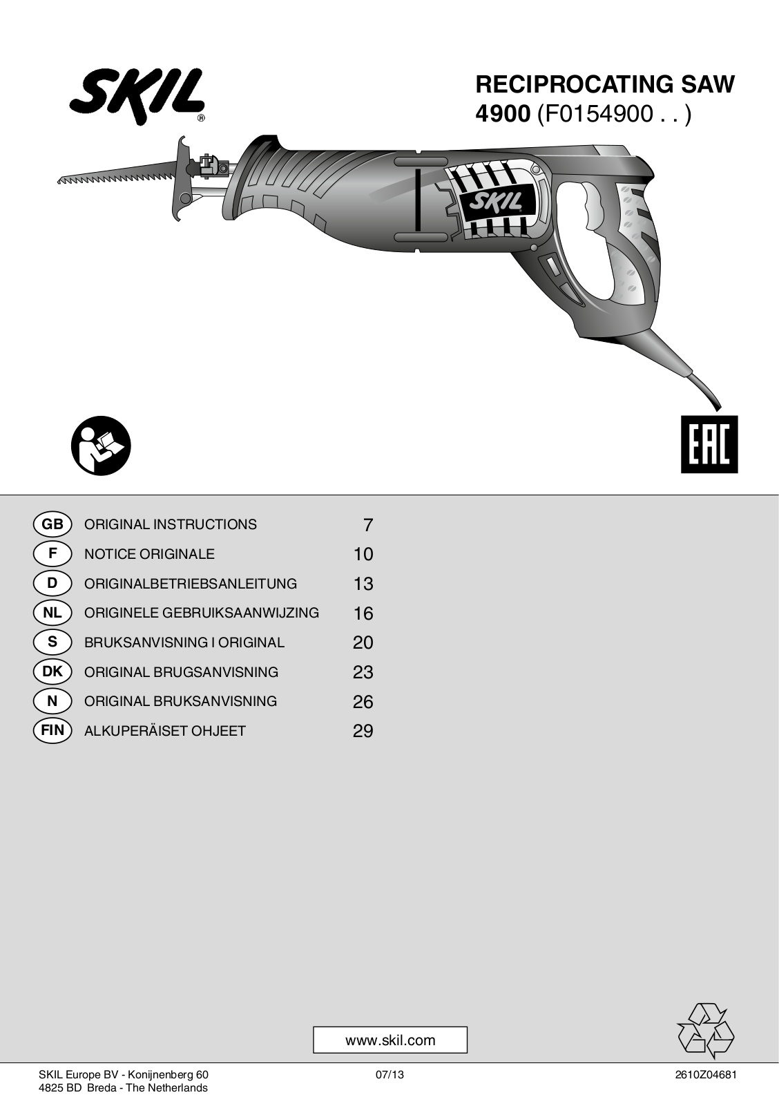 SKIL 4900 User guide