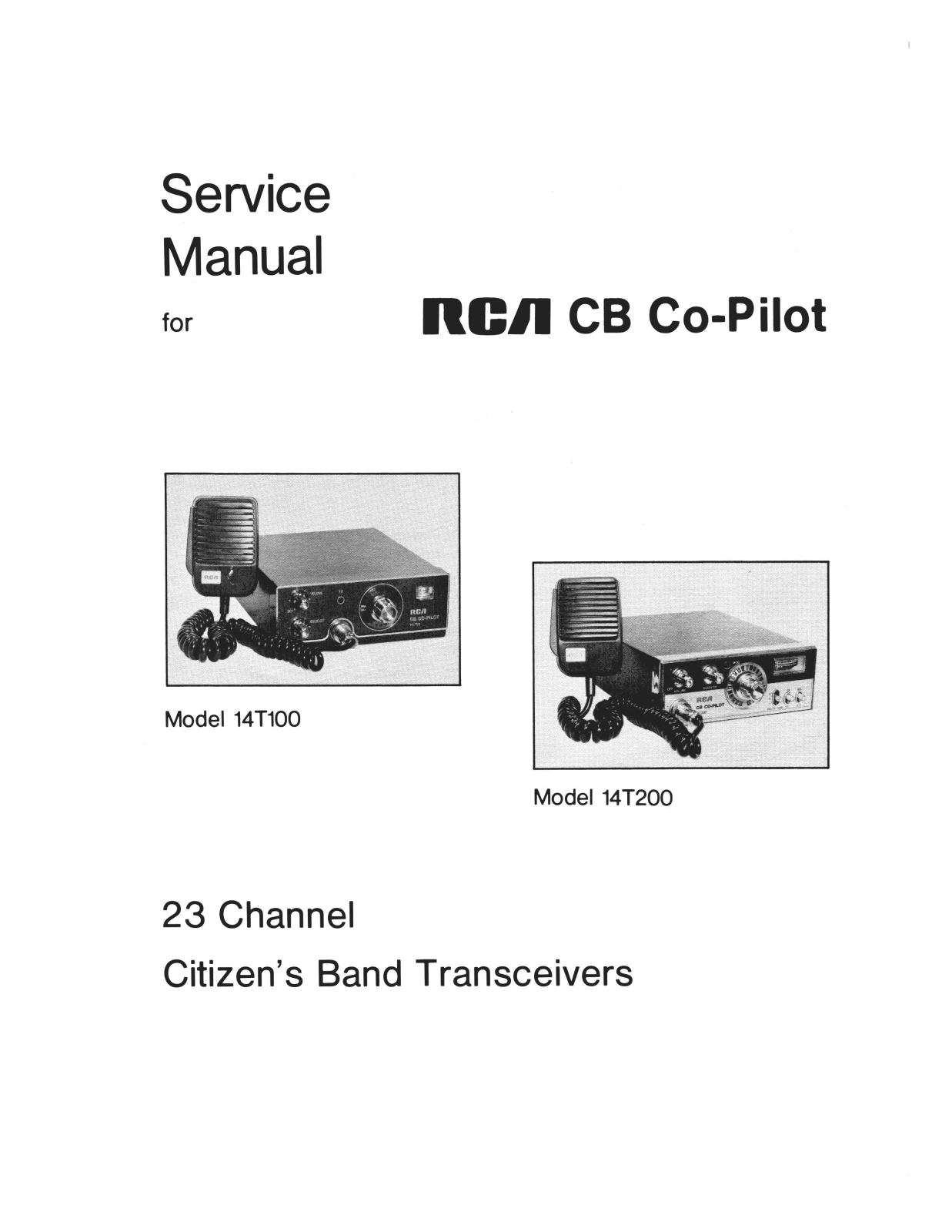 RCA Co-Pilot 14T200, Co-Pilot 14T100 Service Manual