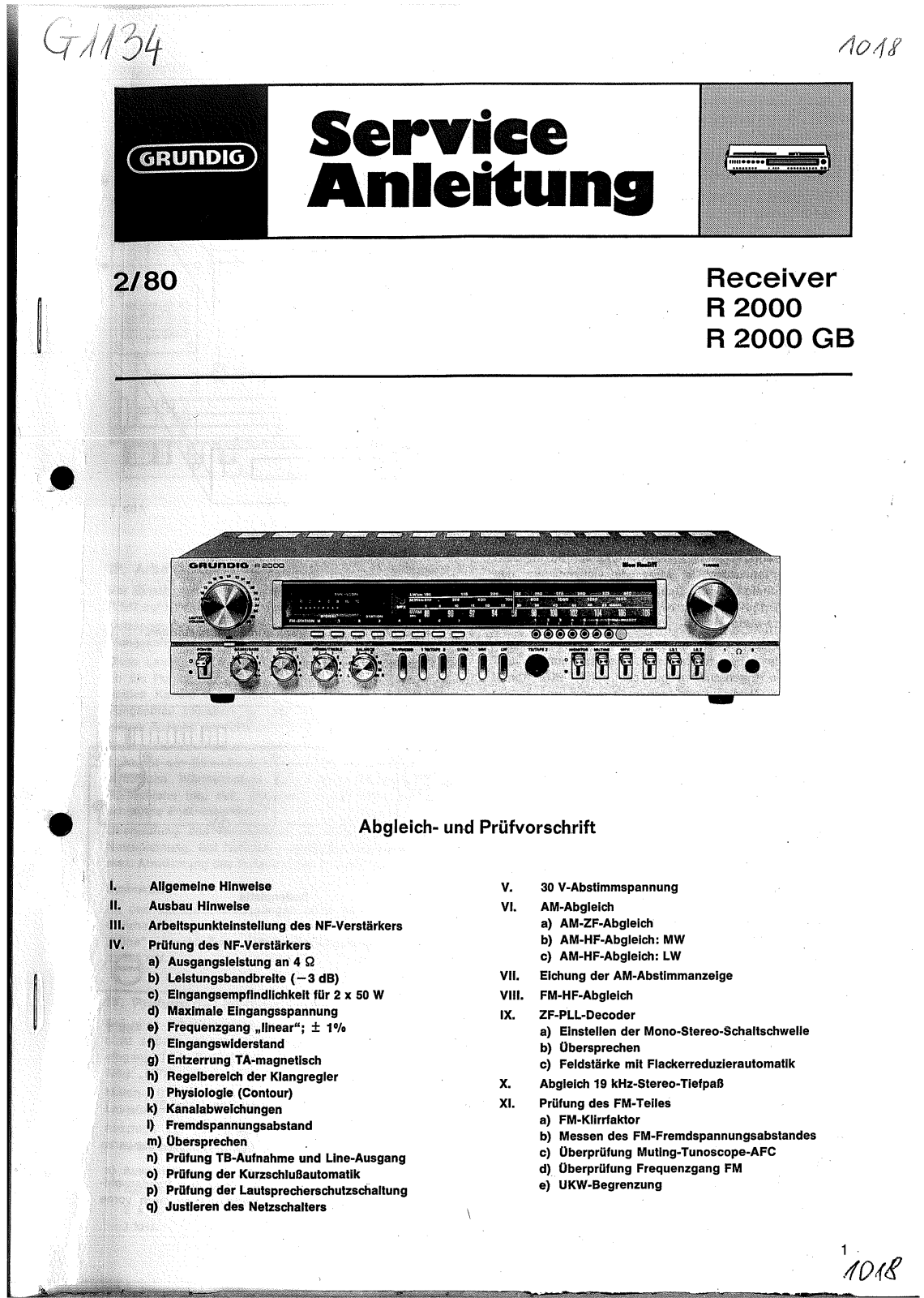 Grundig R-2000 Service manual