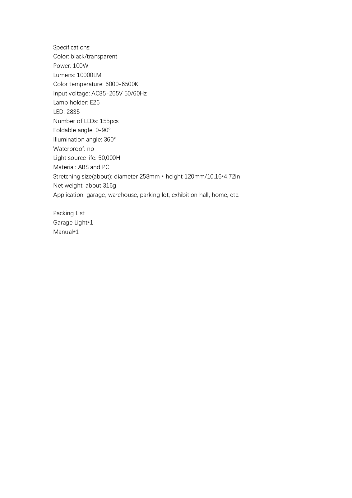 Tycolit TCOL1052 Specifications - ManualMachine.com