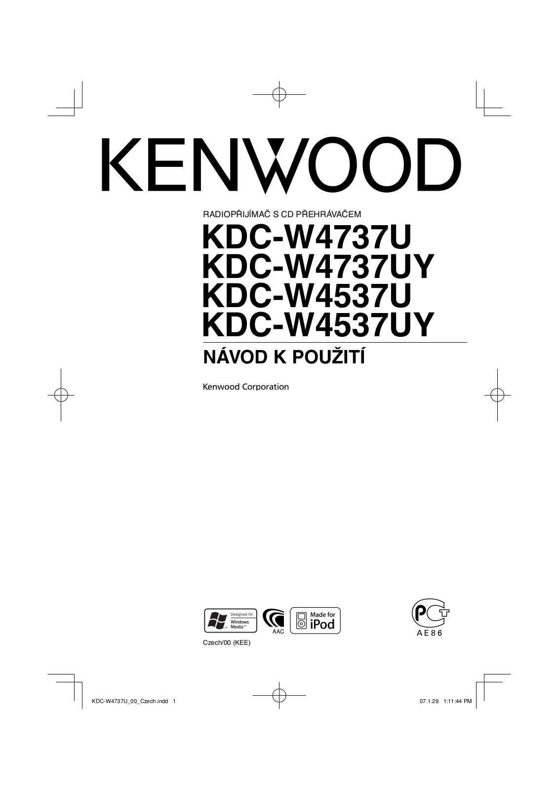 Kenwood KDC-W4537U, KDC-W4737UY, KDC-W4537UY, KDC-W4737U User Manual