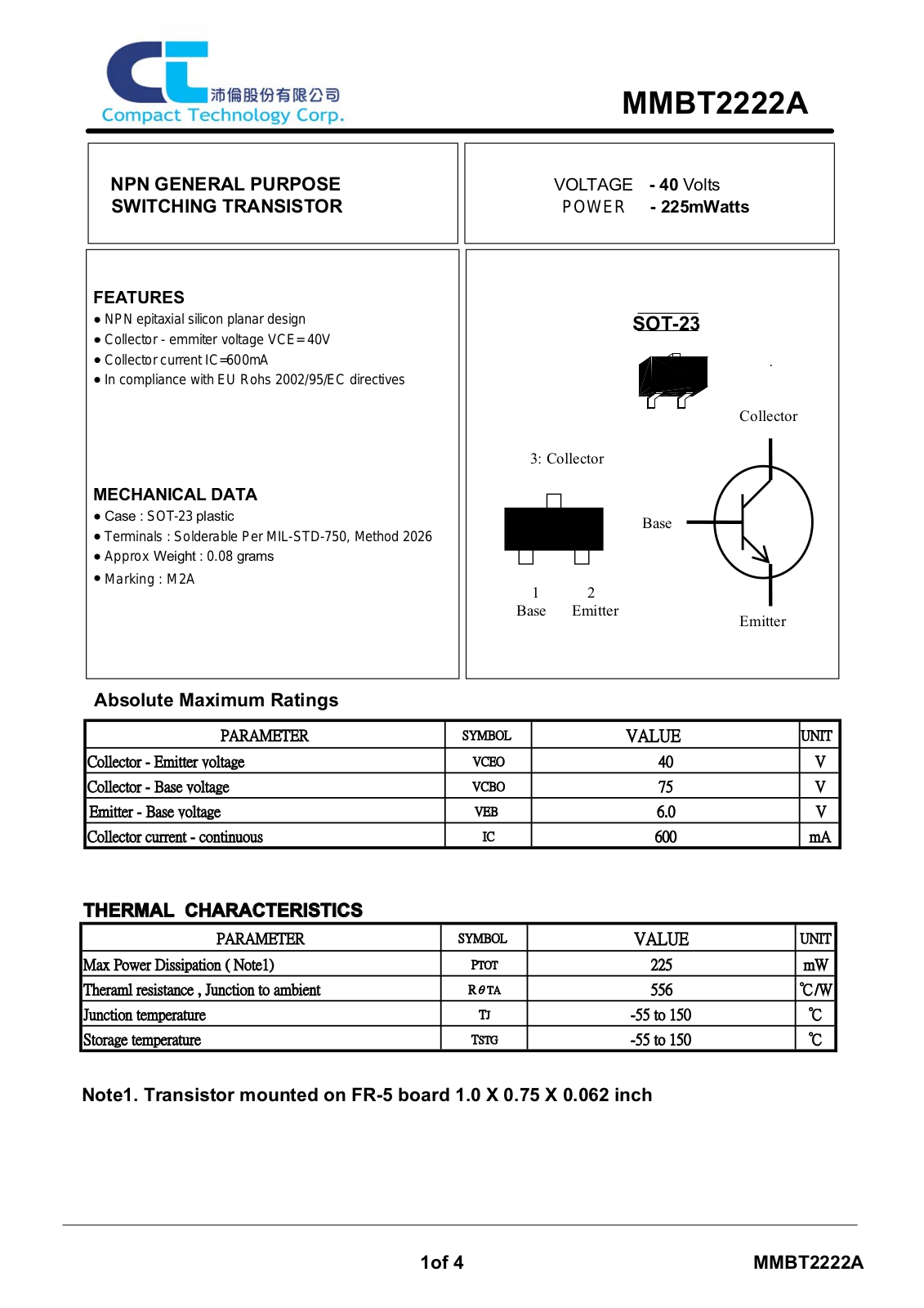 Compact Technology MMBT2222A Schematic