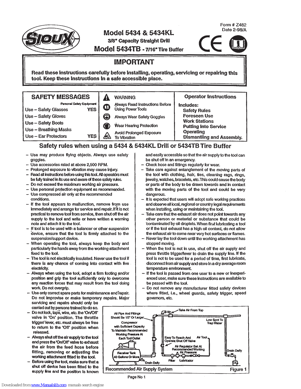 Sioux Tools 5434TB Operator Instructions Manual - ManualMachine.com