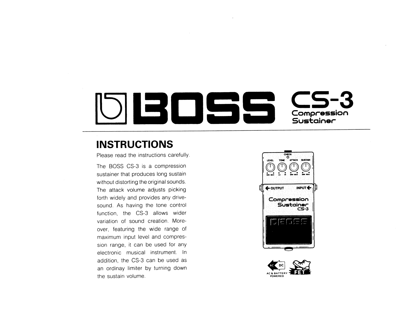 Roland Corporation CS-3 Owner's Manual