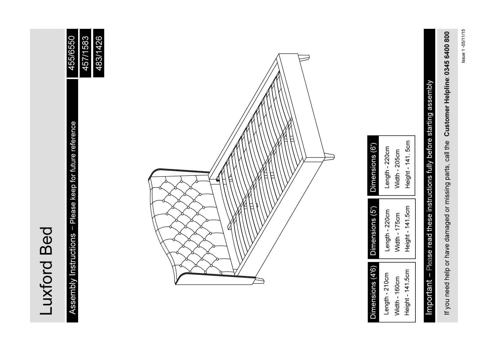 Argos 4556550, 4571580, 4831426 ASSEMBLY INSTRUCTIONS