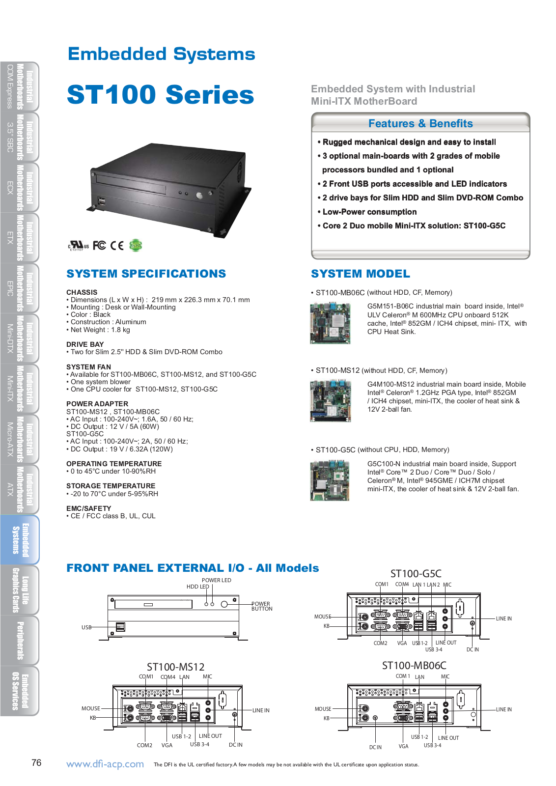 Dfi ST100 DATASHEET