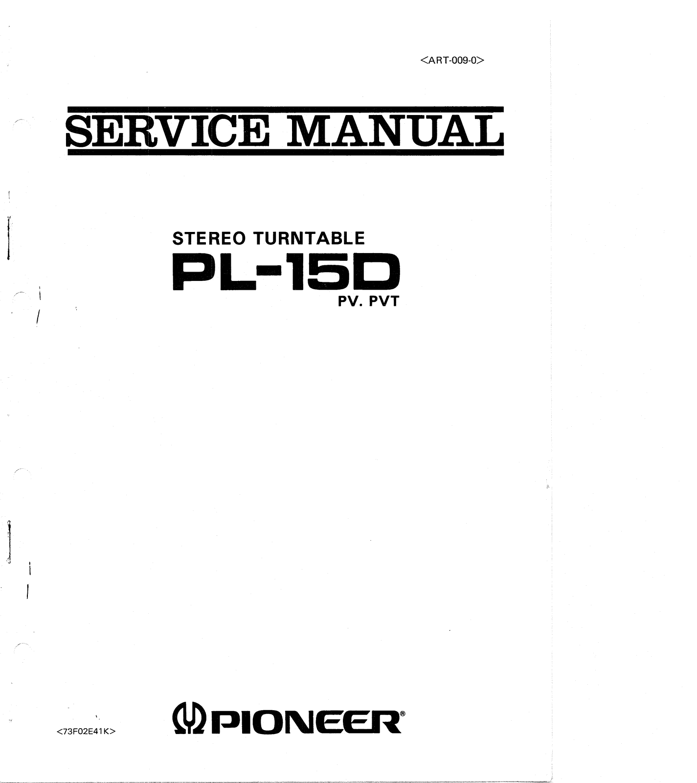 Pioneer PL-15-D Service manual