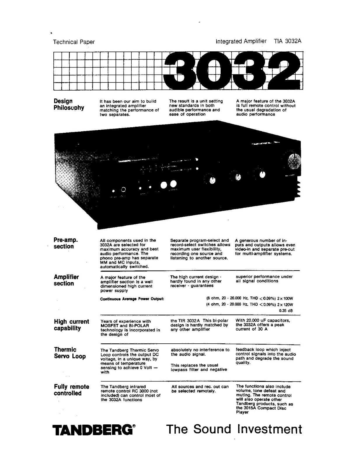 Tandberg TIA-3032-A Brochure