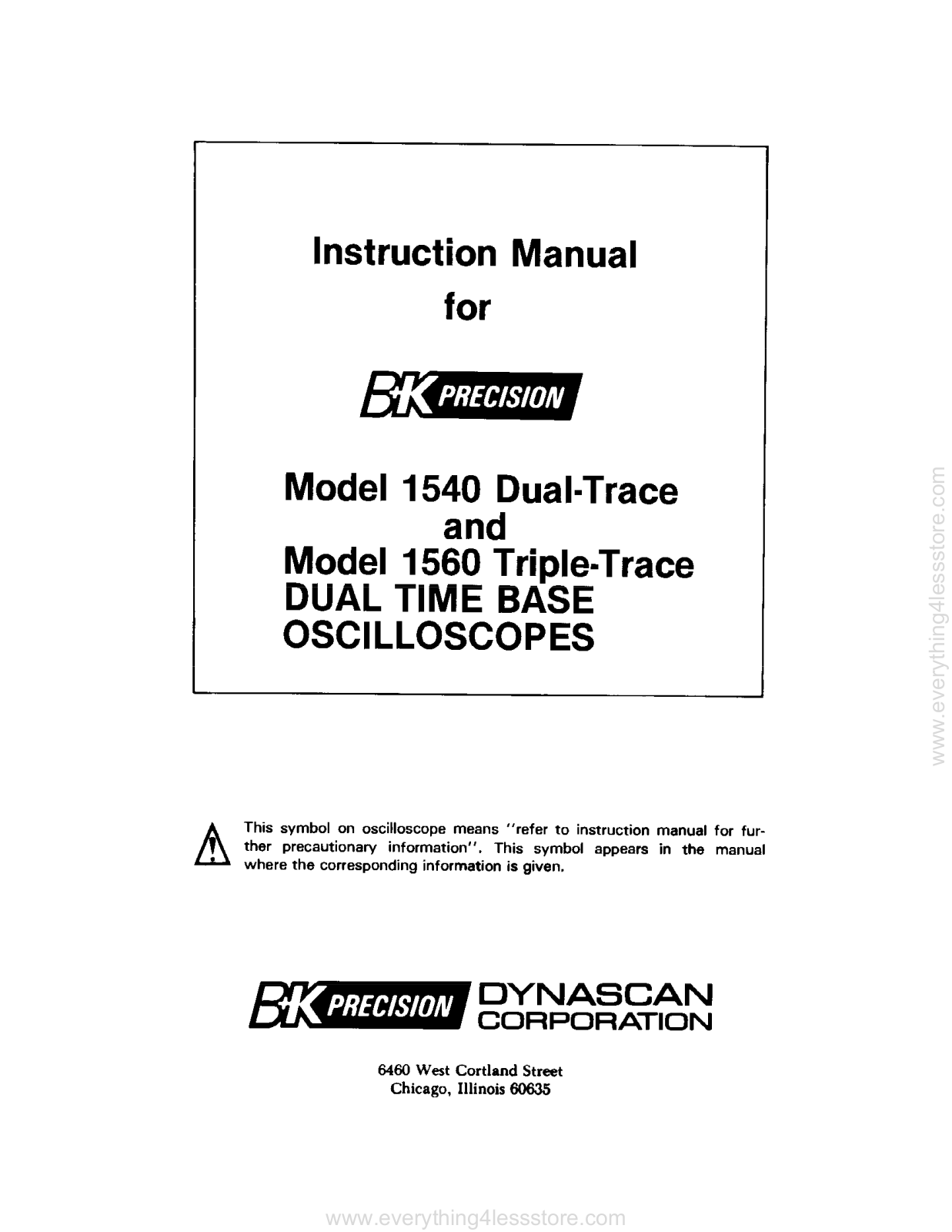 BK Precision 1560, 1540 User Manual