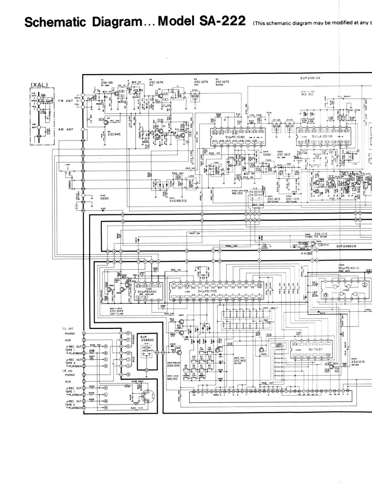 Technics SA-222 Schematic