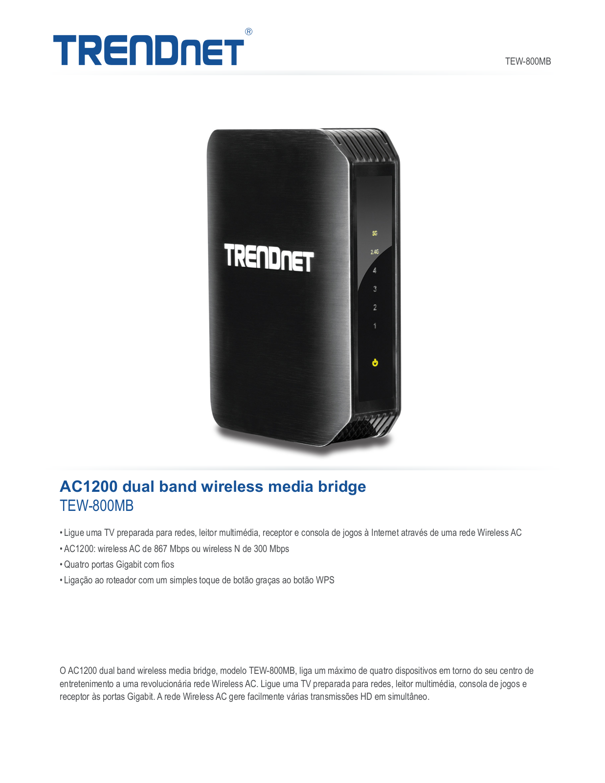 Trendnet TEW-800MB Datasheet