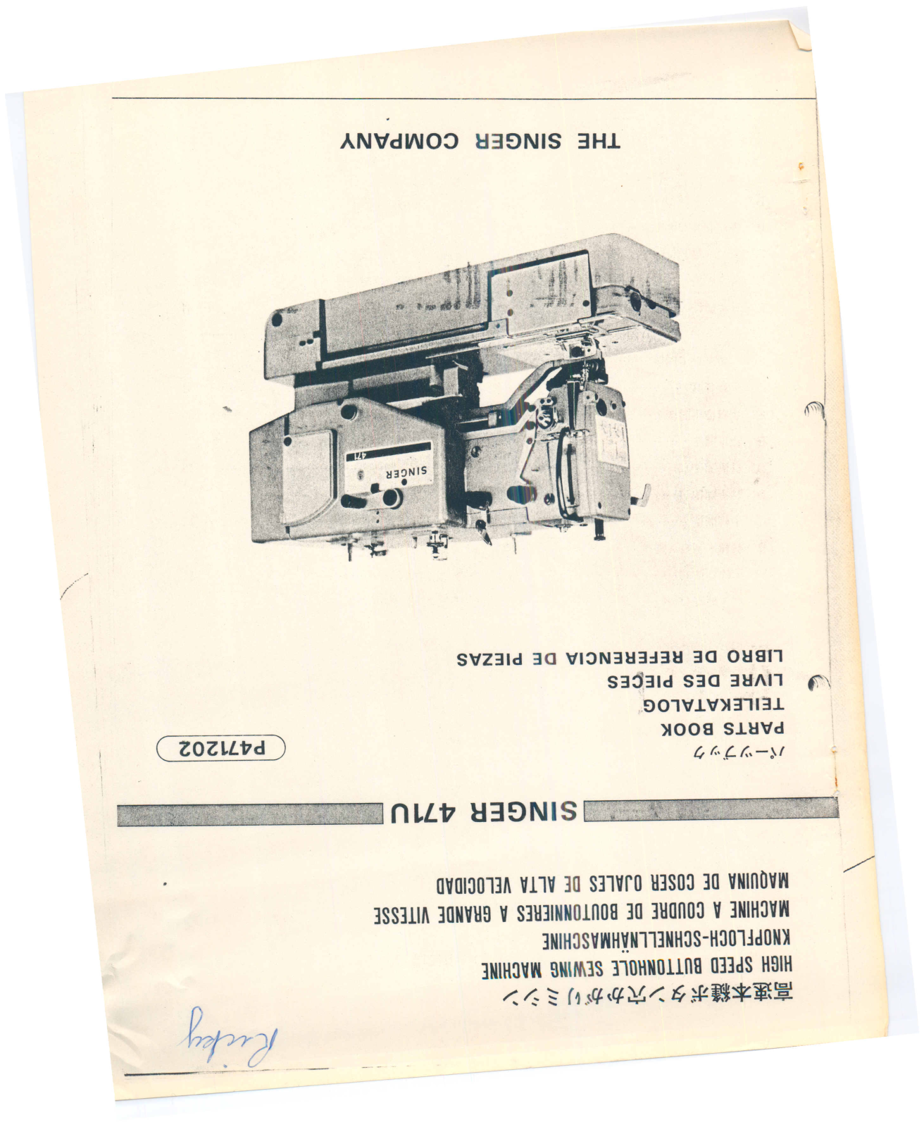 SINGER 471U Parts List