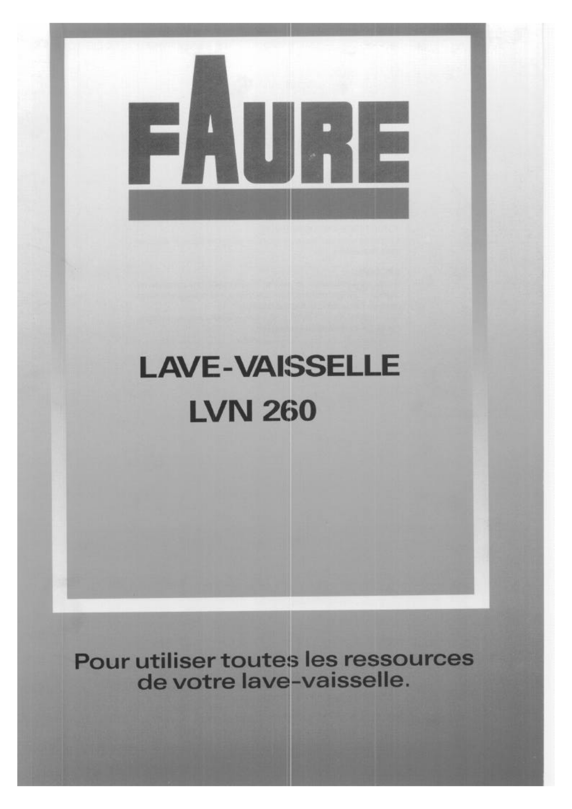 Faure LVN260W, LVN260B User Manual