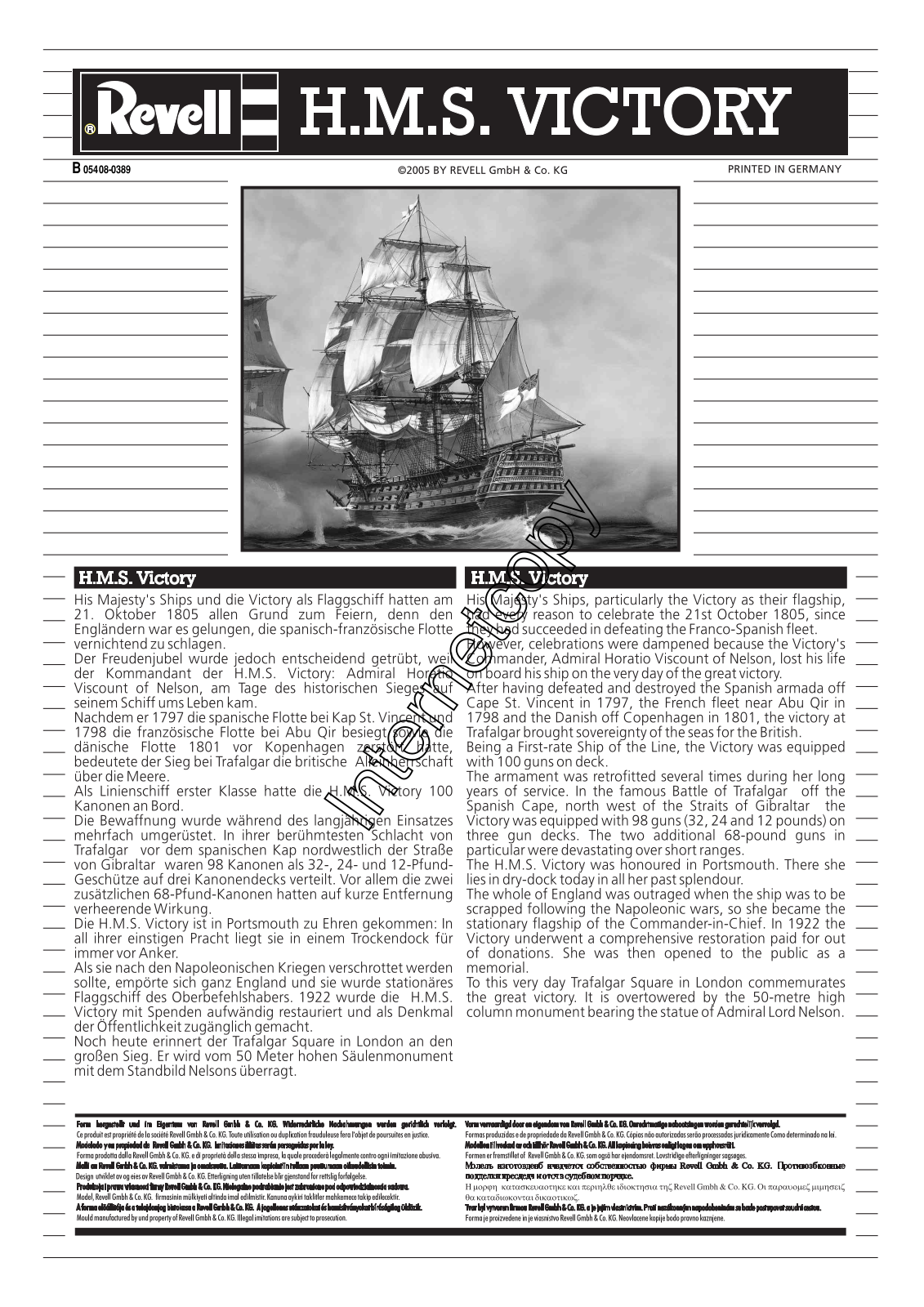 REVELL HMS Victory User Manual