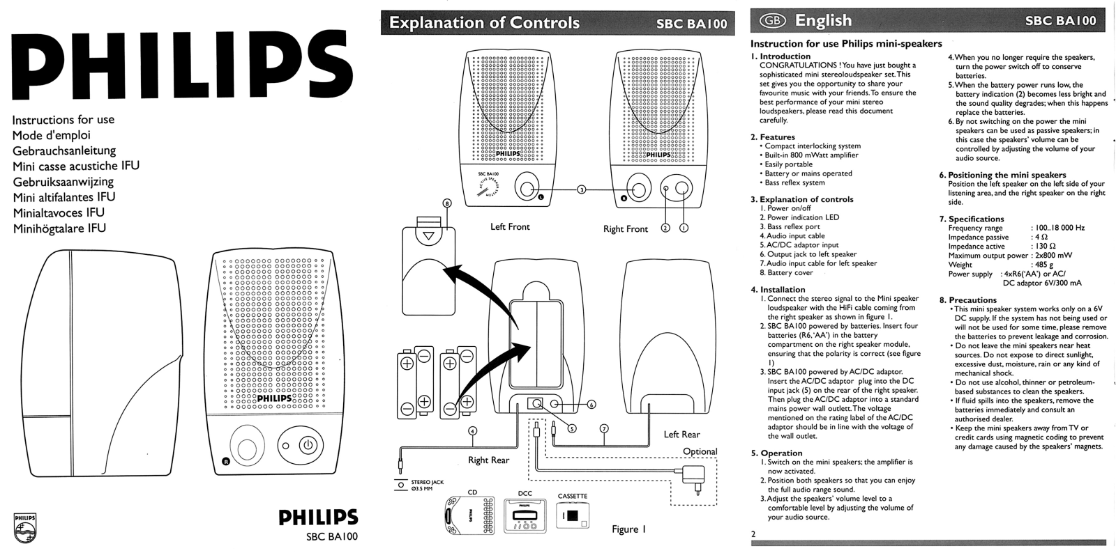 Philips SBC BA100 User Manual