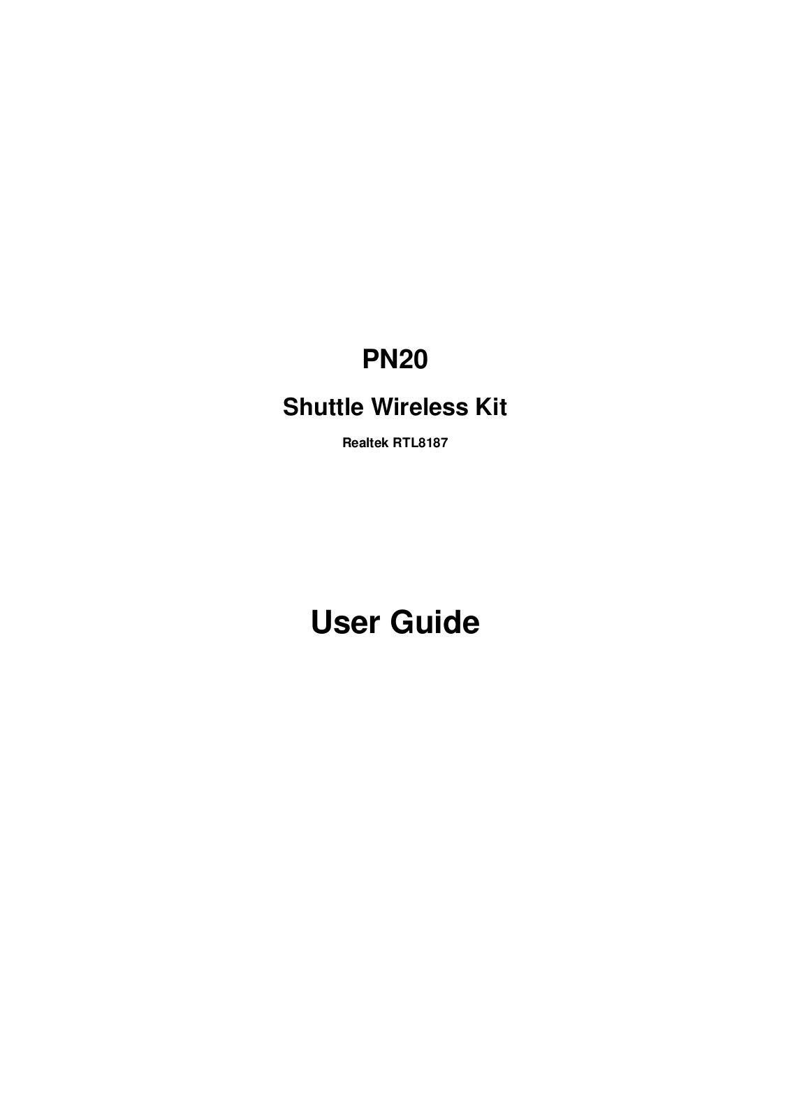 Shuttle PN20 User Manual