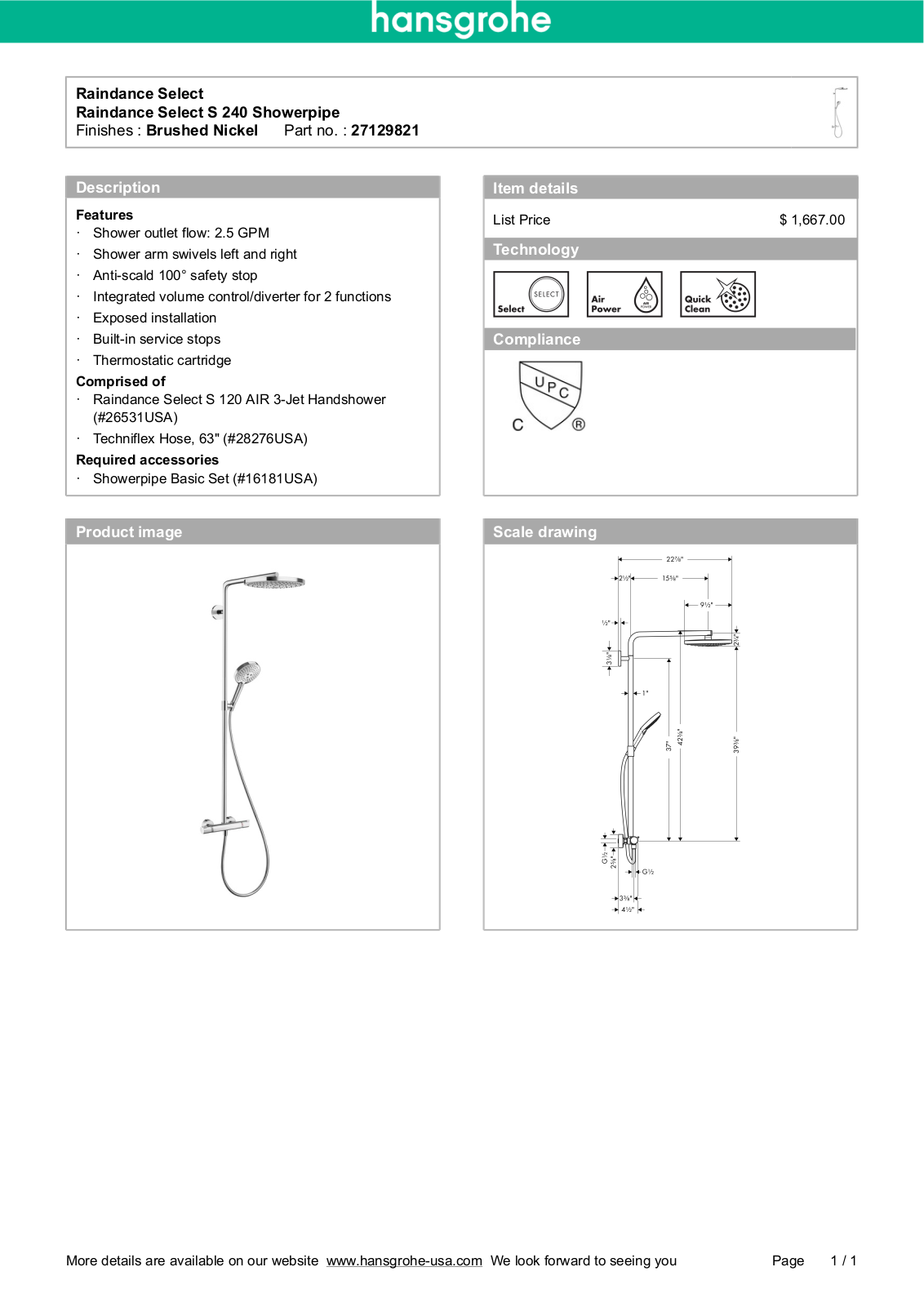 Hansgrohe HAN3583 Specifications - ManualMachine.com