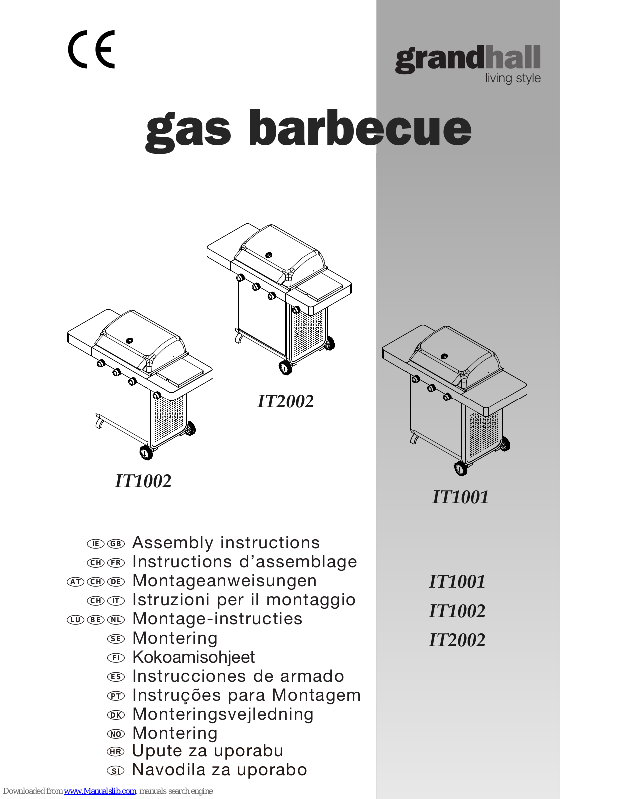 Grandhall IT1002, IT2002, IT1001 Assembly Manual