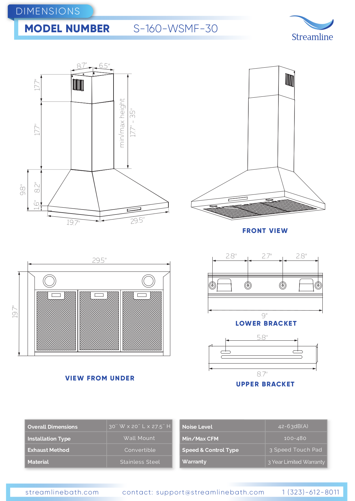 Streamline Bath SLBH4727 Specifications - ManualMachine.com