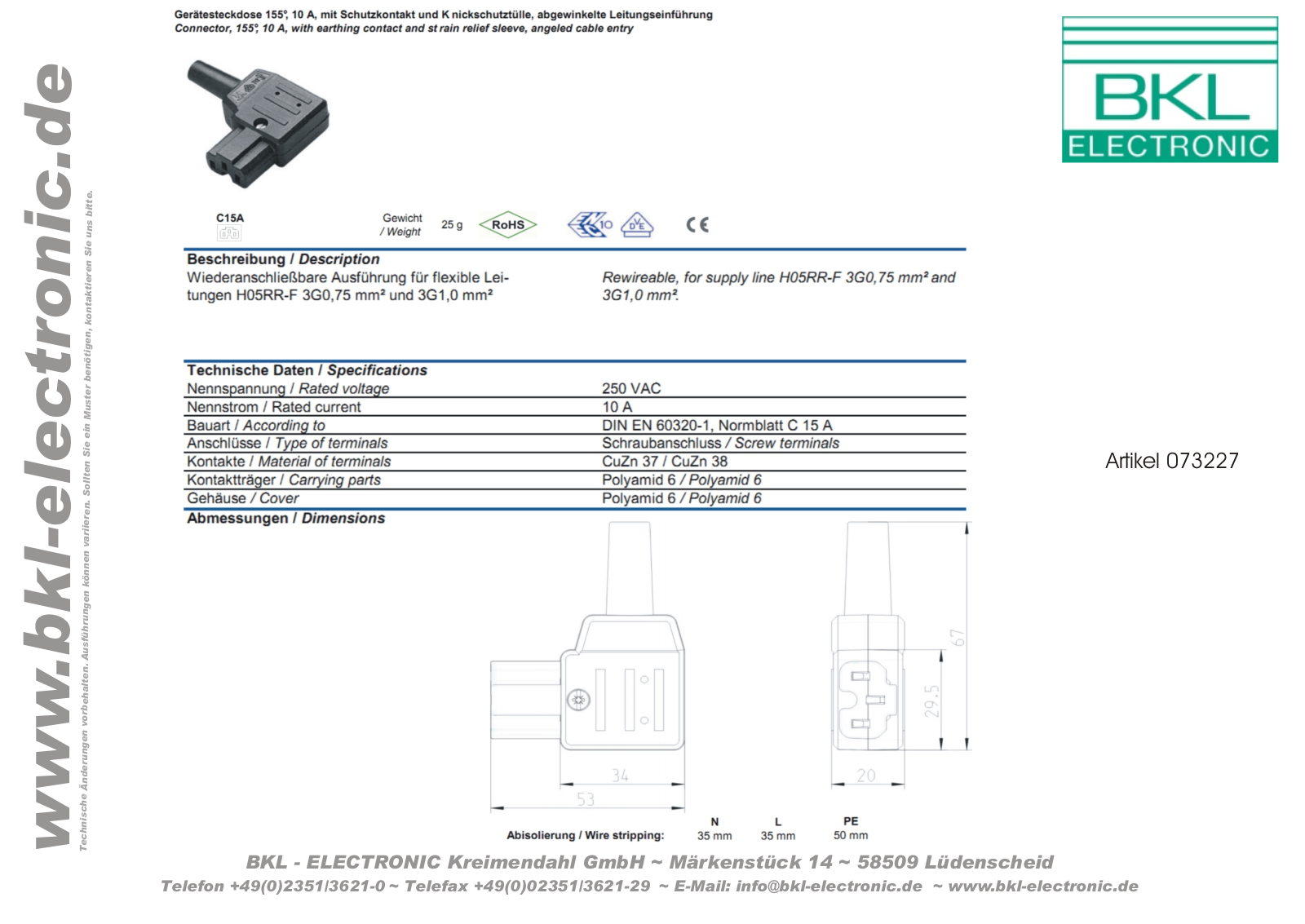 BKL HGS 2 SW Datasheet - ManualMachine.com