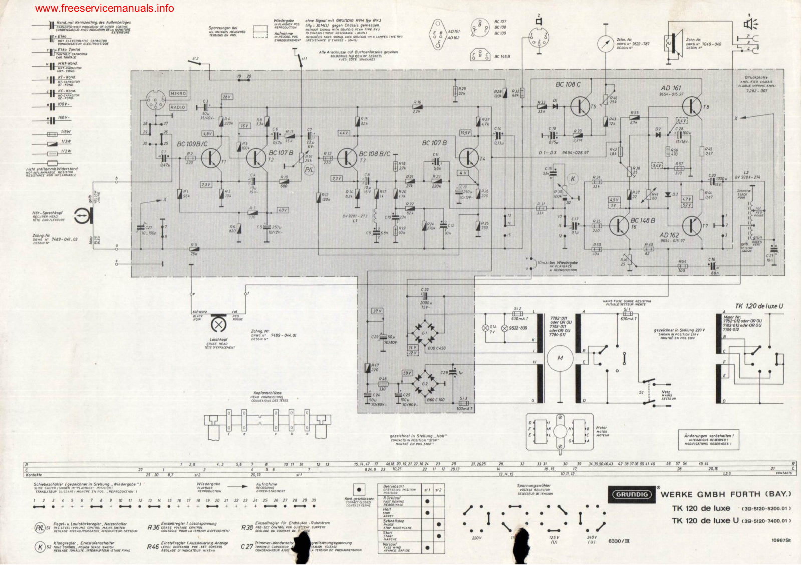 Grundig TK-120 Schematic