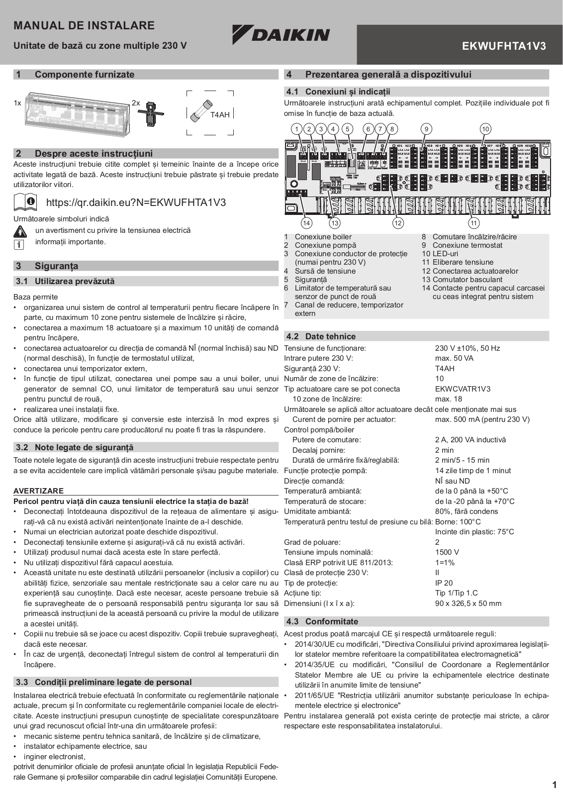 Daikin EKWUFHTA1V3 Installation manuals