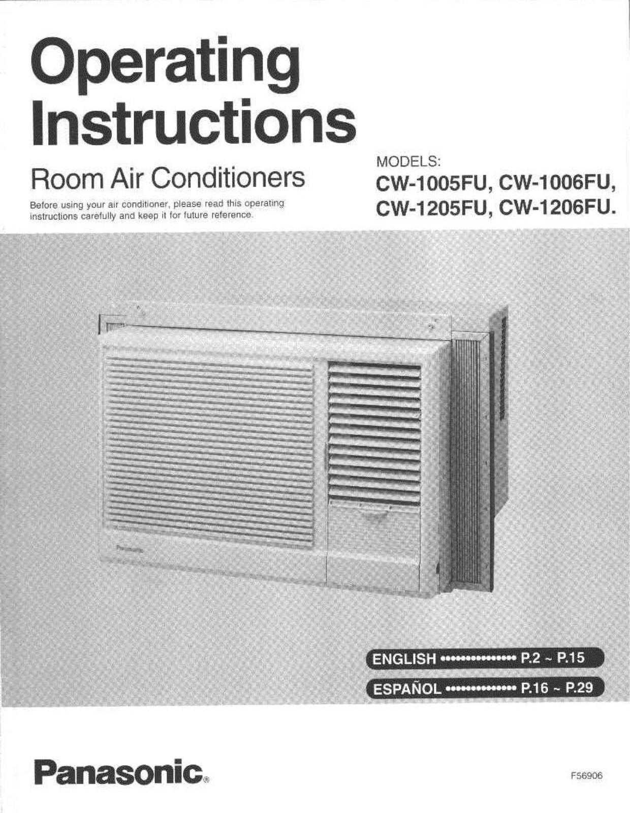 Panasonic CW-1205FU, CW-1006FU, CW-1206FU User Manual