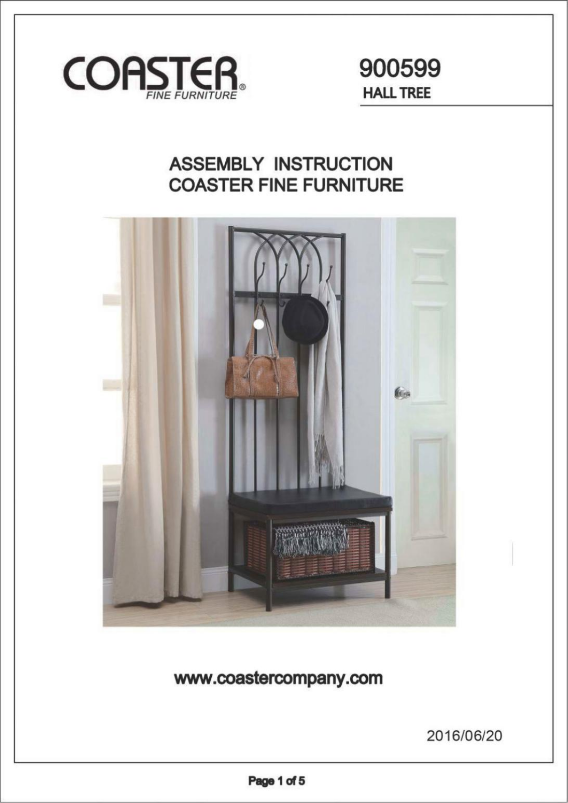 Coaster 900599 Assembly Guide - ManualMachine.com