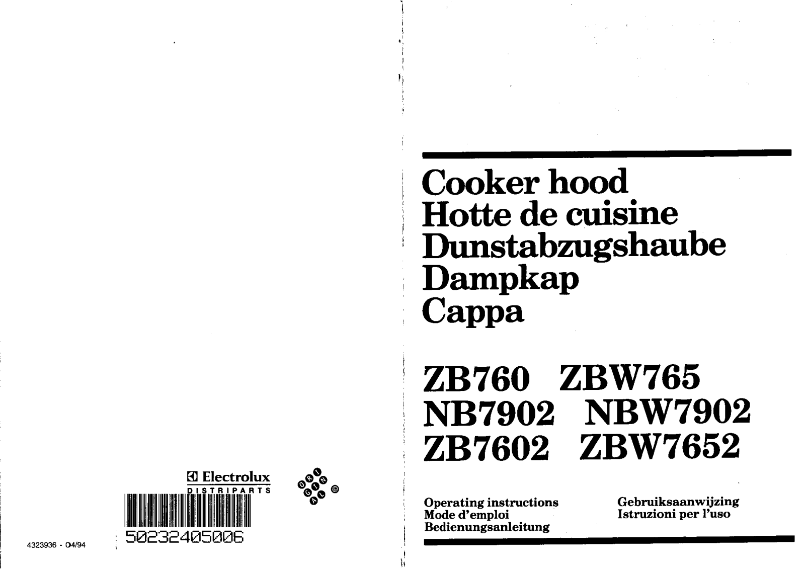 ZANUSSI ZB7602 User Manual