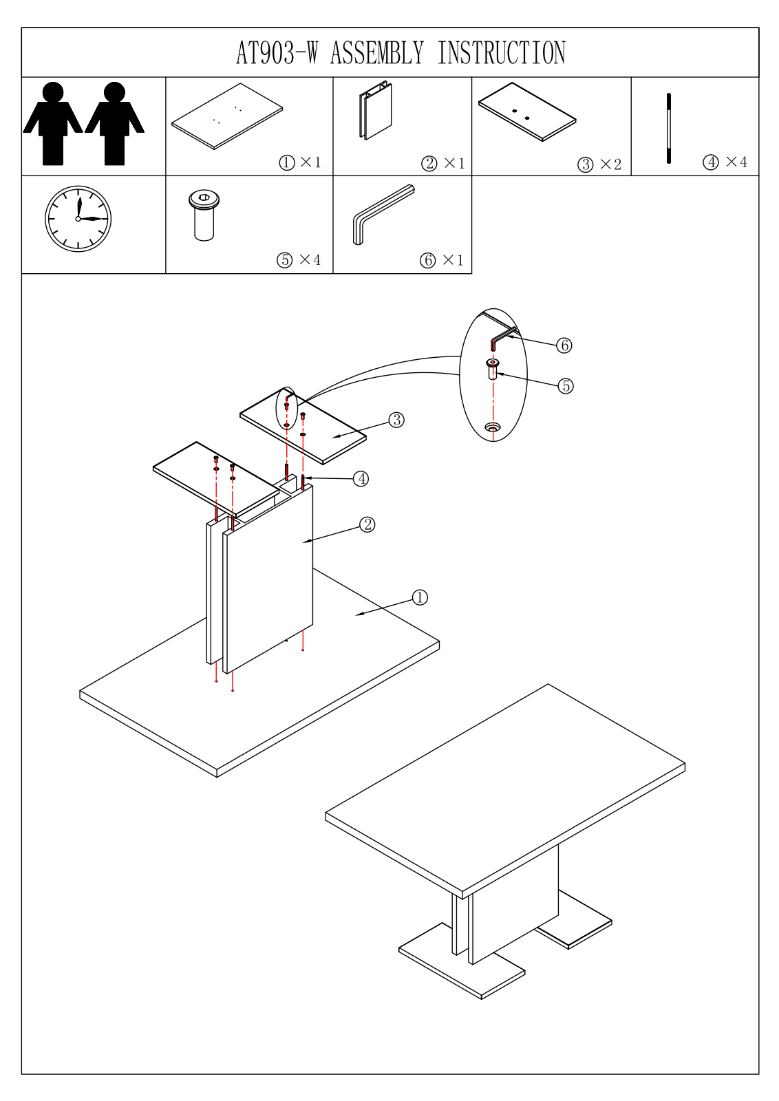 Armen Living LCZEDIGRTO Assembly Guide - ManualMachine.com