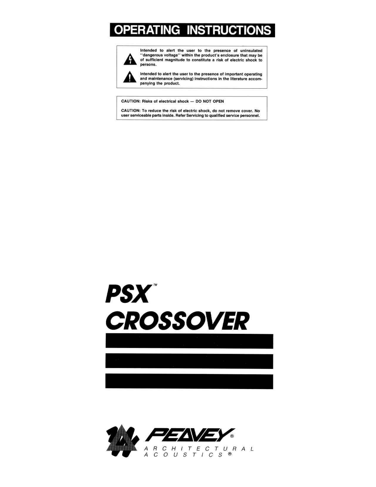 Peavey PSX CROSSOVER Operating guide