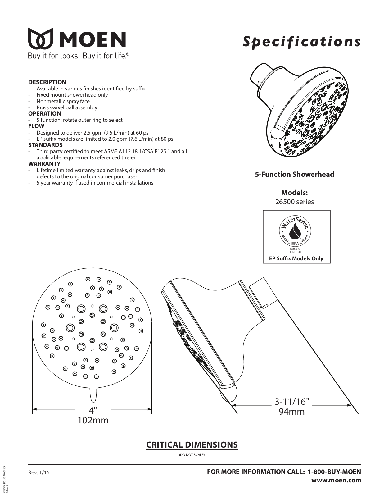 Moen MOE8714 Specifications - ManualMachine.com