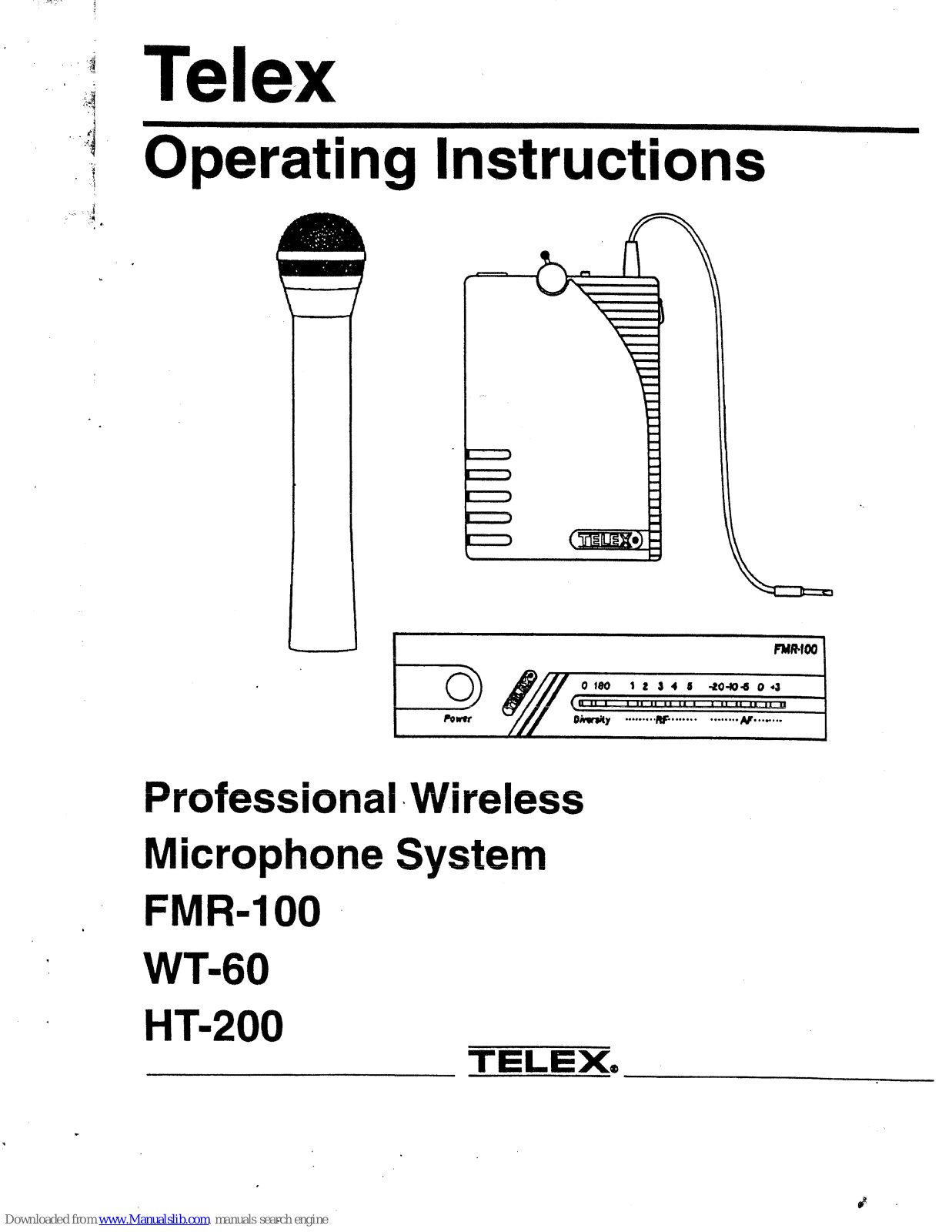 Telex FMR-100, WT-60, HT-200 Operating Instructions Manual